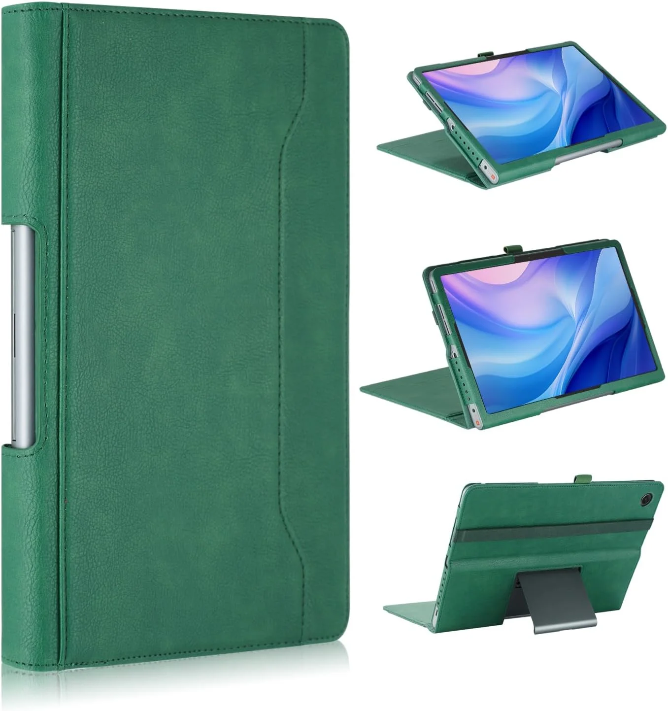 کیف تبلت TOPCASE سازگار با تبلت لنوو تب پلاس (TB351FU) 11.5 اینچی 2024، دارای جای قلم و محفظه مدارک، سبز تیره