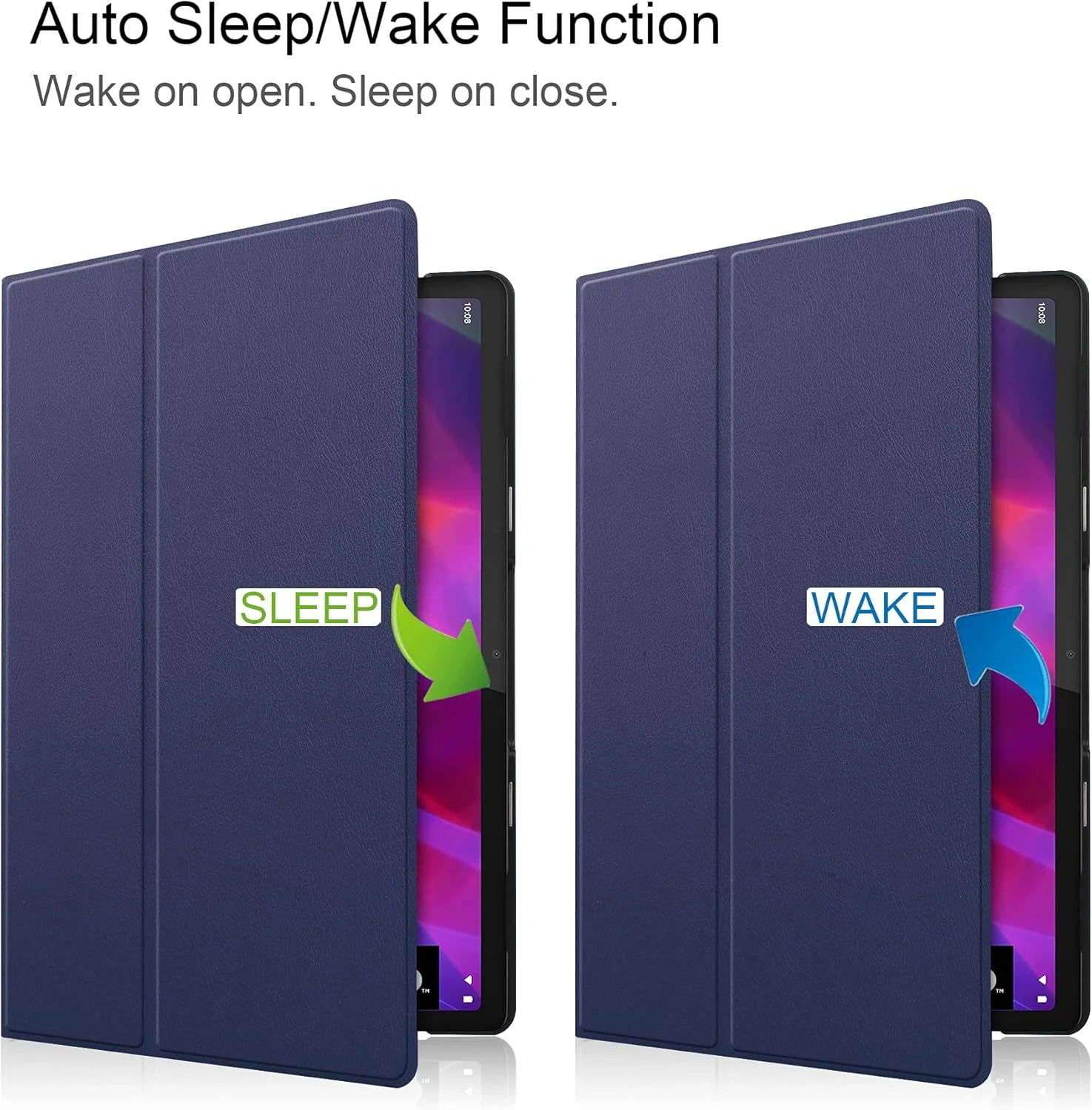 کاور تبلت RanTuo برای Lenovo Yoga Tab 11، جنس PU، سبک و نازک، ضد آب، ضد گرد و غبار، کاور محافظ ضد ضربه برای Lenovo Yoga Tab 11. (آبی تیره)
