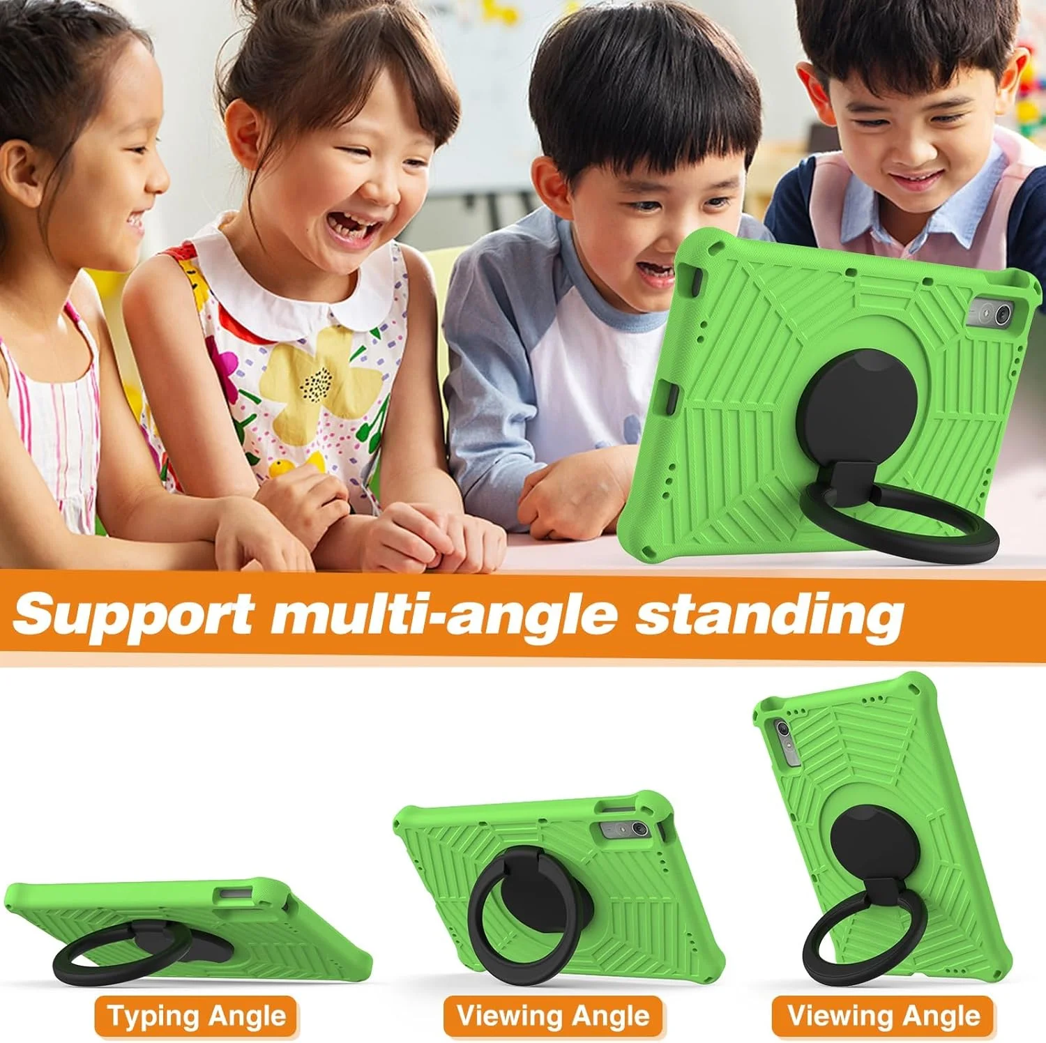 کیف محافظ تبلت ضد ضربه مناسب برای کودکان، سازگار با تبلت لنوو تب P11 پرو 11.2 اینچ نسل دوم 2022 (TB-138FC/TB-132FU)، کیف محافظ سبک وزن با دسته چرخان و بند