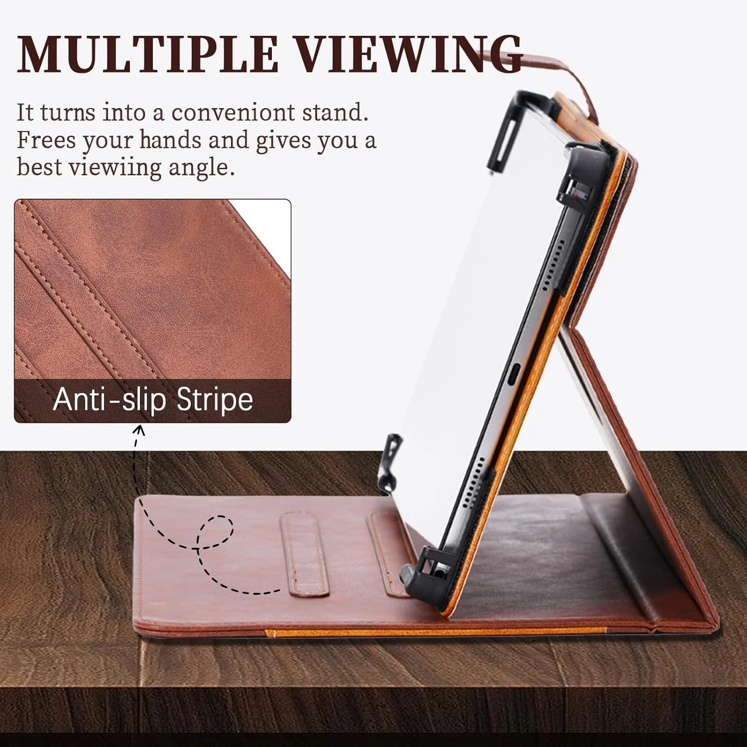 Case for Lenovo Tab B11 10.95-Inch Tablet Case 360 Degree Rotation Multi-Viewing Angels PU Leather Stand Folio Cover Brown