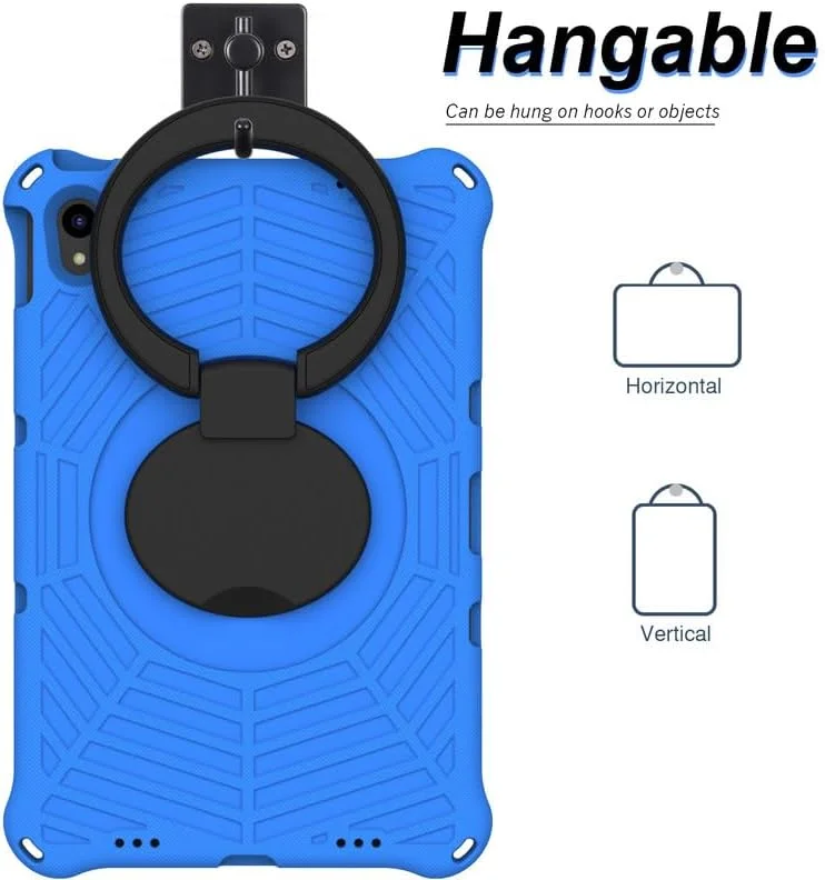 Nikaque For Lenovo Tab P11/ P11 Plus Kids Case 11-Inch, Spider Web Pattern EVA Foam, with Ring Handle Stand & Shoulder Strap Tablet Case For Lenovo Tab P11 TB-J606F TB-J616F, Blue Nikaque For Lenovo Tab P11/ P11 Plus Kids Case 11-Inch, Spider Web Pattern EVA Foam, with Ring Handle Stand & Shoulder Strap Tablet Case For Lenovo Tab P11 TB-J606F TB-J616F, Blue