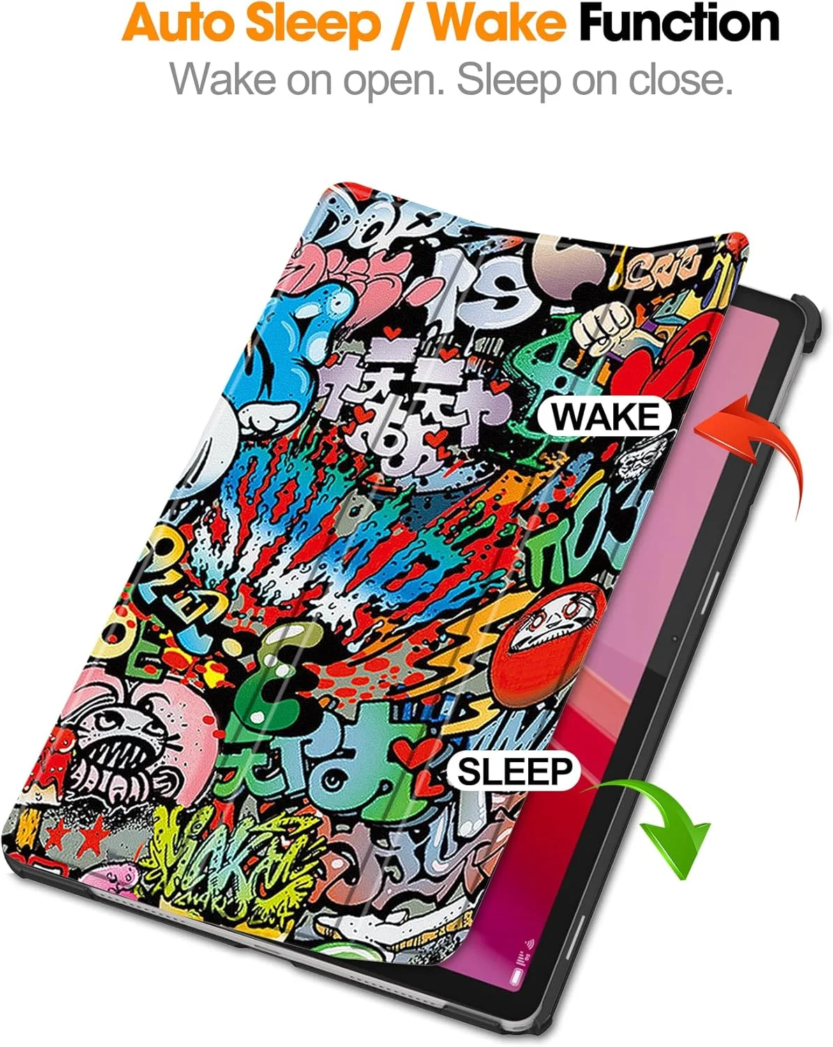 کیف تبلت RanTuo برای Lenovo Tab M11، چرم PU، سبک و نازک، ضد آب، ضد گرد و غبار، محافظ ضد افتادن برای Lenovo Tab M11. (گرافیتی)