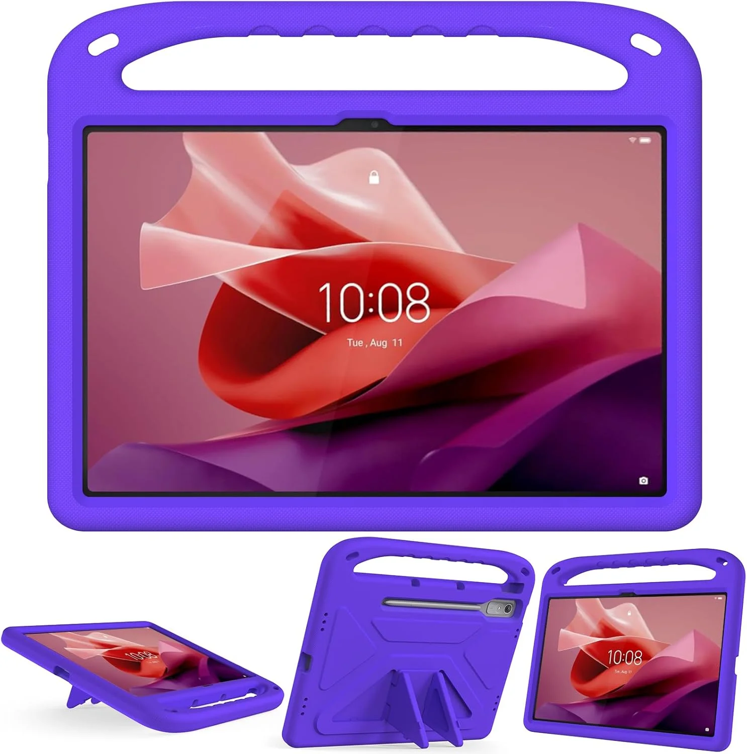 کیف محافظ کودکانه تبلت لنوو تب P12 با صفحه نمایش 12.7 اینچی (مدل 2023)، کاور محافظ تمام بدنه با دسته و پایه، سبک و ضد ضربه