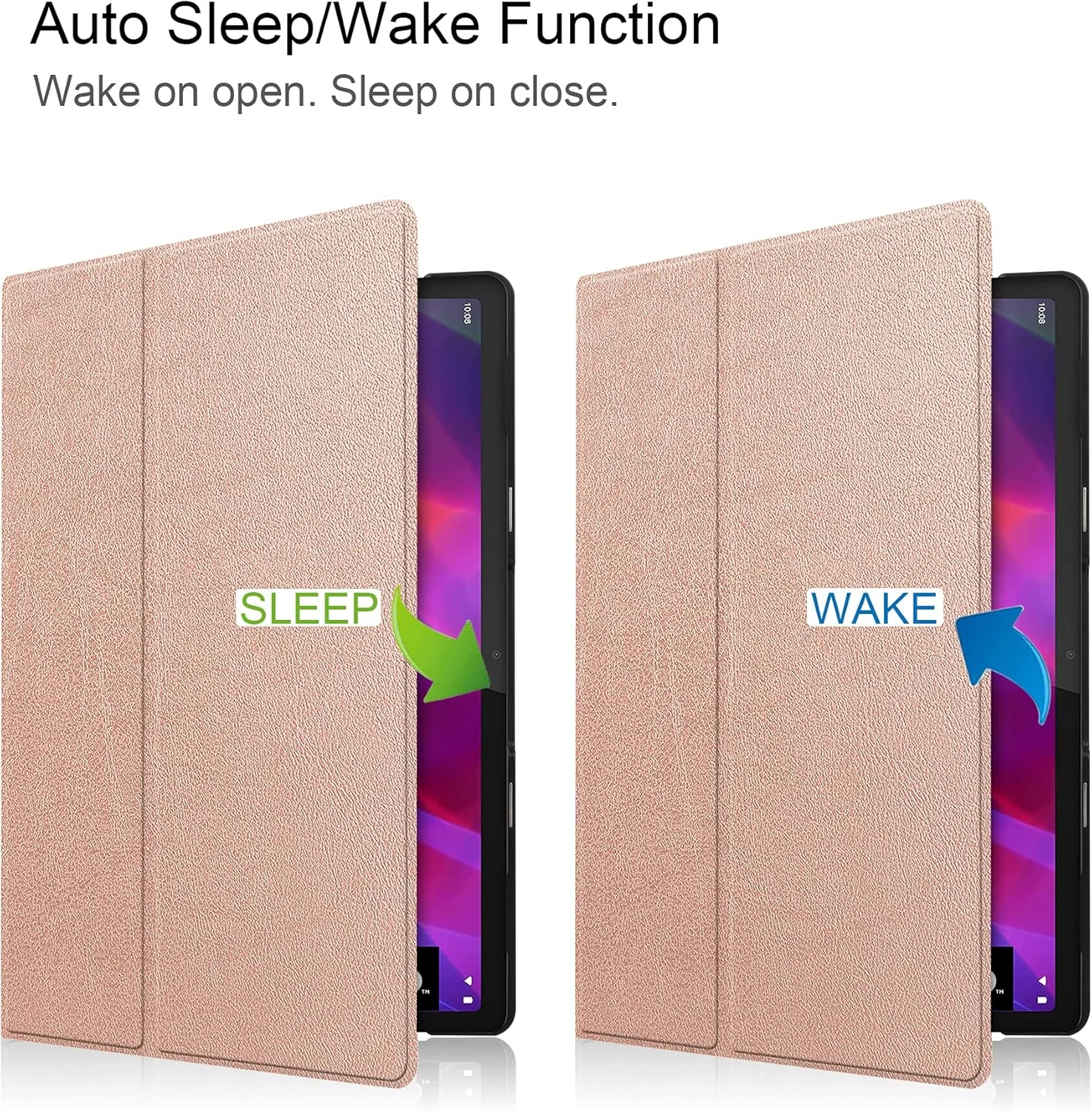 کیف تبلت RanTuo برای Lenovo Yoga Tab 11، چرم PU، سبک و نازک، ضد آب، ضد گرد و غبار، قاب محافظ ضد افتادن برای Lenovo Yoga Tab 11. (طلایی رز)