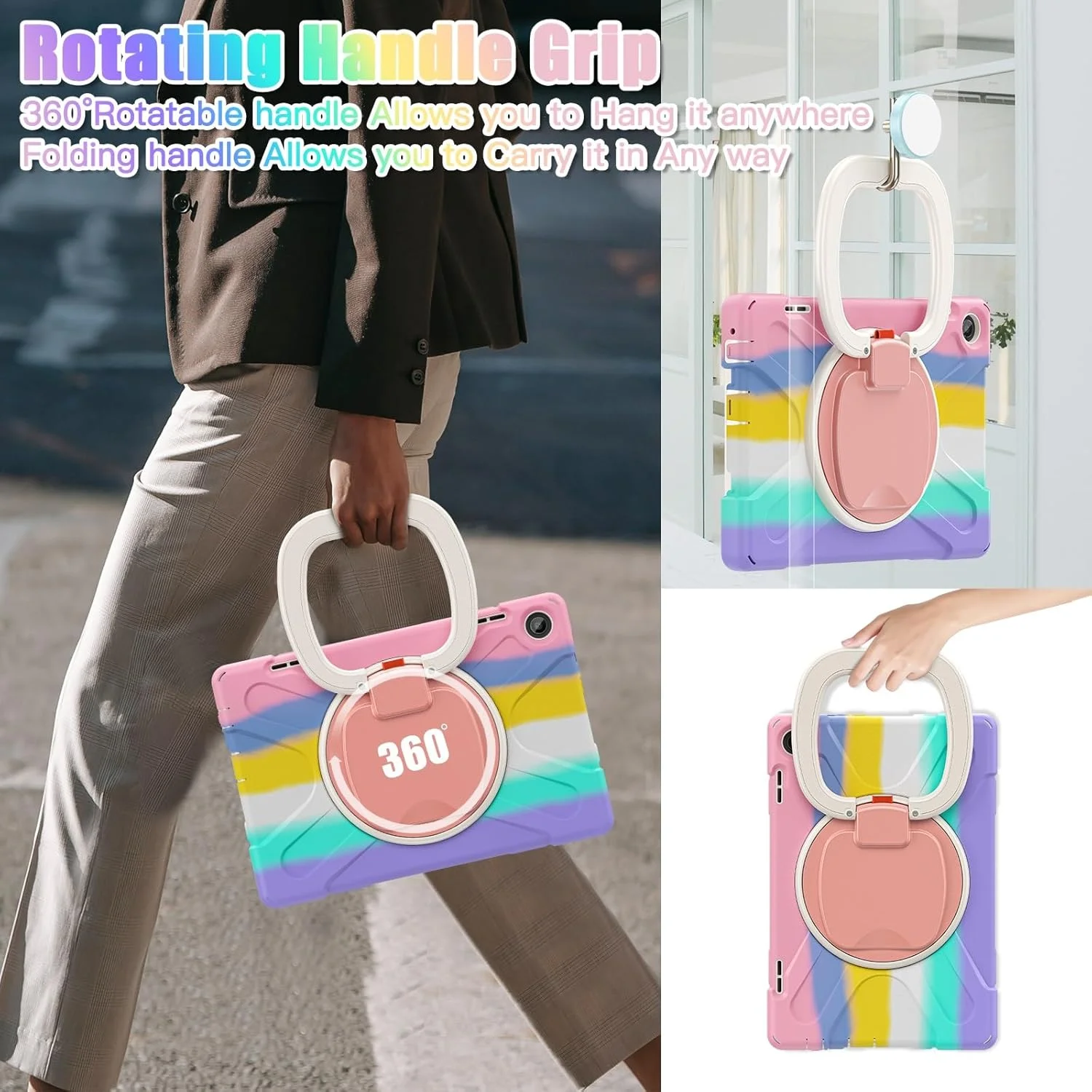 Tablet Travel Case Compatible with Lenovo Tab M10 HD 2022 3rd 10.1" TB-328FU/TB-328XU, Shockproof TPU Rugged Case for Kids, Handle Holder Multifunction 360 Degree Rotatable Tablet Travel Case Compatible with Lenovo Tab M10 HD 2022 3rd 10.1" TB-328FU/TB-328XU, Shockproof TPU Rugged Case for Kids, Handle Holder Multifunction 360 Degree Rotatable
