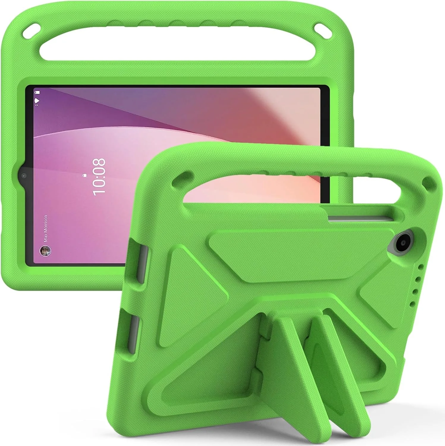 کیف تبلت مسافرتی سازگار با تبلت کودکان سازگار با Lenovo Tab M8 (نسل 4) TB-300FU/TB-300XU، پایه سبک و ضد ضربه با دستگیره محافظ سازگار با کودکان