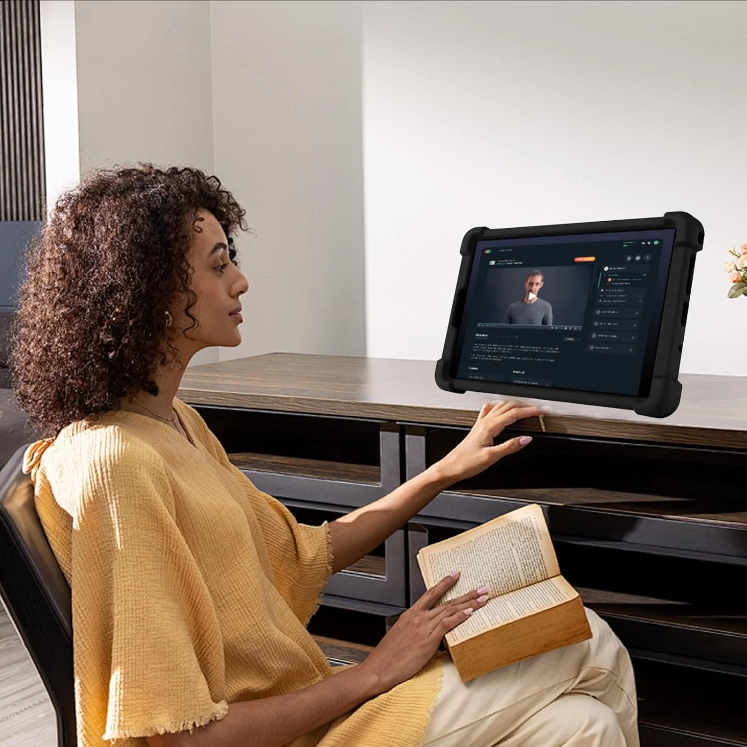 کیف تبلت لنوو تب وان 8.7 اینچی، کیف سیلیکونی تبلت با هولدر PC از XLTTONG، ضد ضربه برای لنوو تب وان (مشکی) کیف تبلت لنوو تب وان 8.7 اینچی، کیف سیلیکونی تبلت با هولدر PC از XLTTONG، ضد ضربه برای لنوو تب وان (مشکی)