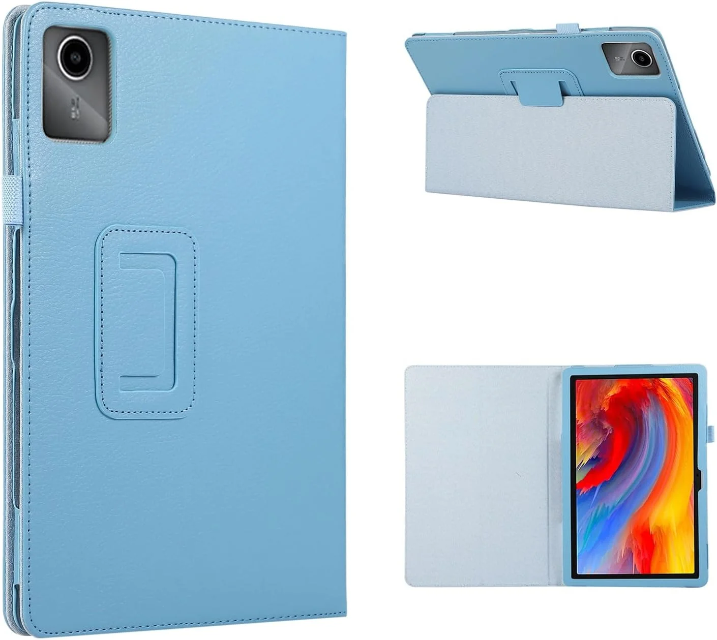 کیف محافظ تبلت سازگار با تبلت لنوو تب M11 11 اینچ TB-331FC 2023 / کیف لنوو Xiaoxin Pad 2024 11 اینچی، محافظ باریک تاشو، جلد پشتی ضد ضربه با نگهدارنده (رنگ: آبی آسمانی)