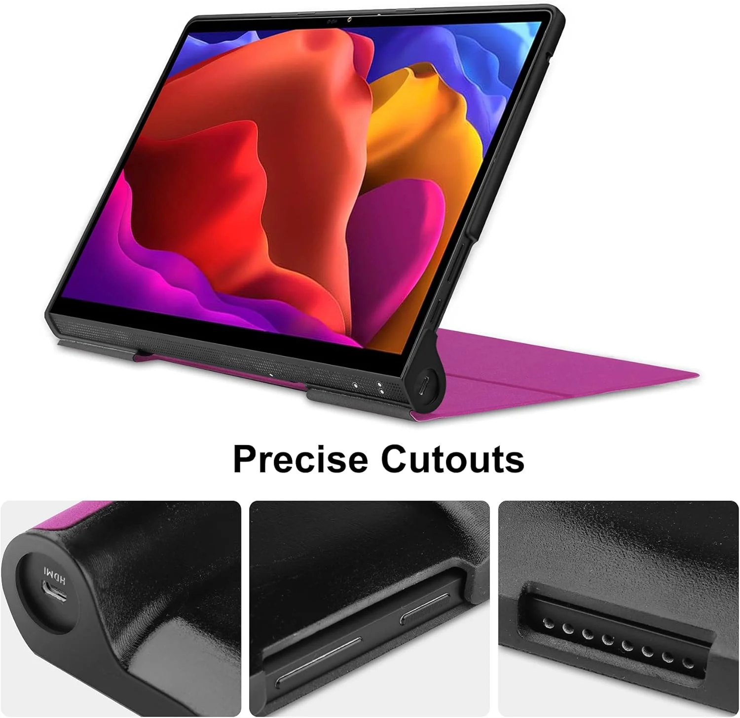 RanTuo Tablet Case for Lenovo Yoga Pad Pro 13, PU Skin, Light and Thin, Waterproof, Dustproof, Anti-Fall Protective Case for Lenovo Yoga Pad Pro 13.(Purple)