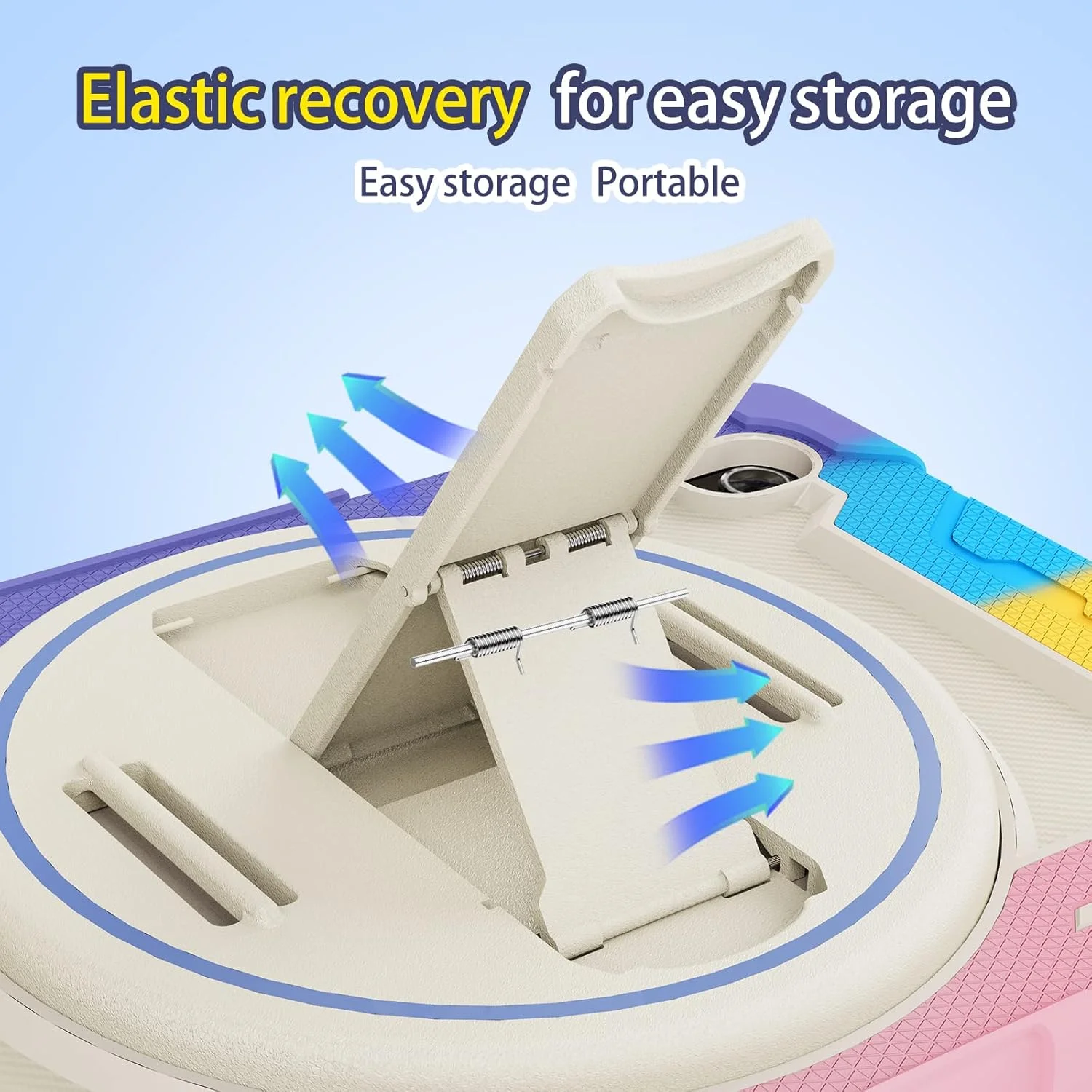 کیف تبلت nincyee برای لنوو تب K10/M10 Plus X606 10.3 اینچ، کیف سیلیکونی رنگین کمانی مقاوم در برابر ضربه برای کودکان با نگهدارنده مداد، بند شانه، پایه تاشو چرخشی، بند دستی