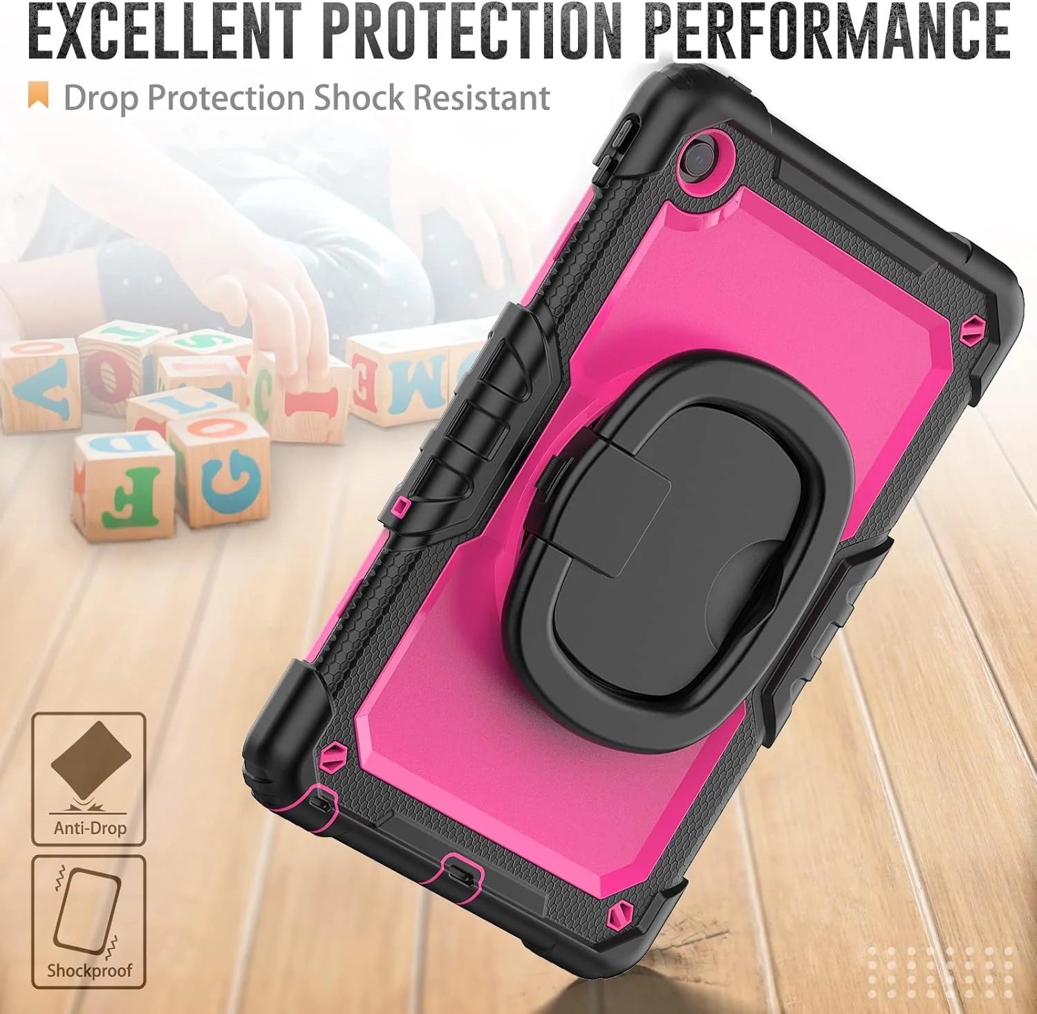 کیف محافظ تبلت مقاوم Nincyee برای Lenovo Tab M10 Plus نسل 3 (10.6 اینچ) 2022، کاور سیلیکونی ضد ضربه 3 در 1 با نگهدارنده قلم، بند شانه، پایه تاشو نامرئی