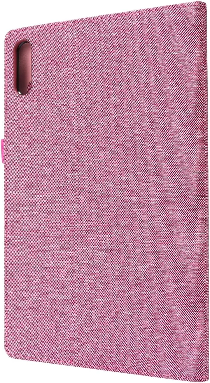 کاور محافظ تبلت لنوو تب P11 پرو 11.5 اینچ (2020) مدل TB-J706F TB-J706L، بافت پارچه ای نرم و سبک TPU با قابلیت خواب/بیدار شدن خودکار و 2 جای کارت - صورتی رز