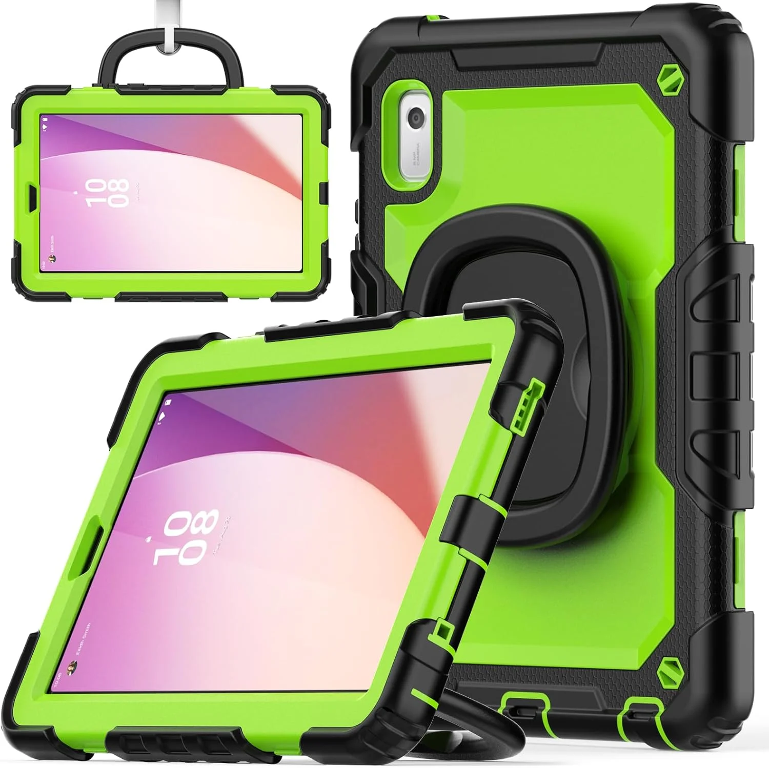 کیف محافظ تبلت مقاوم Nincyee برای Lenovo Tab M9 9 اینچ TB310 2023، کاور سیلیکونی ضد ضربه 3 در 1 با نگهدارنده مداد، بند شانه، پایه تاشو نامرئی