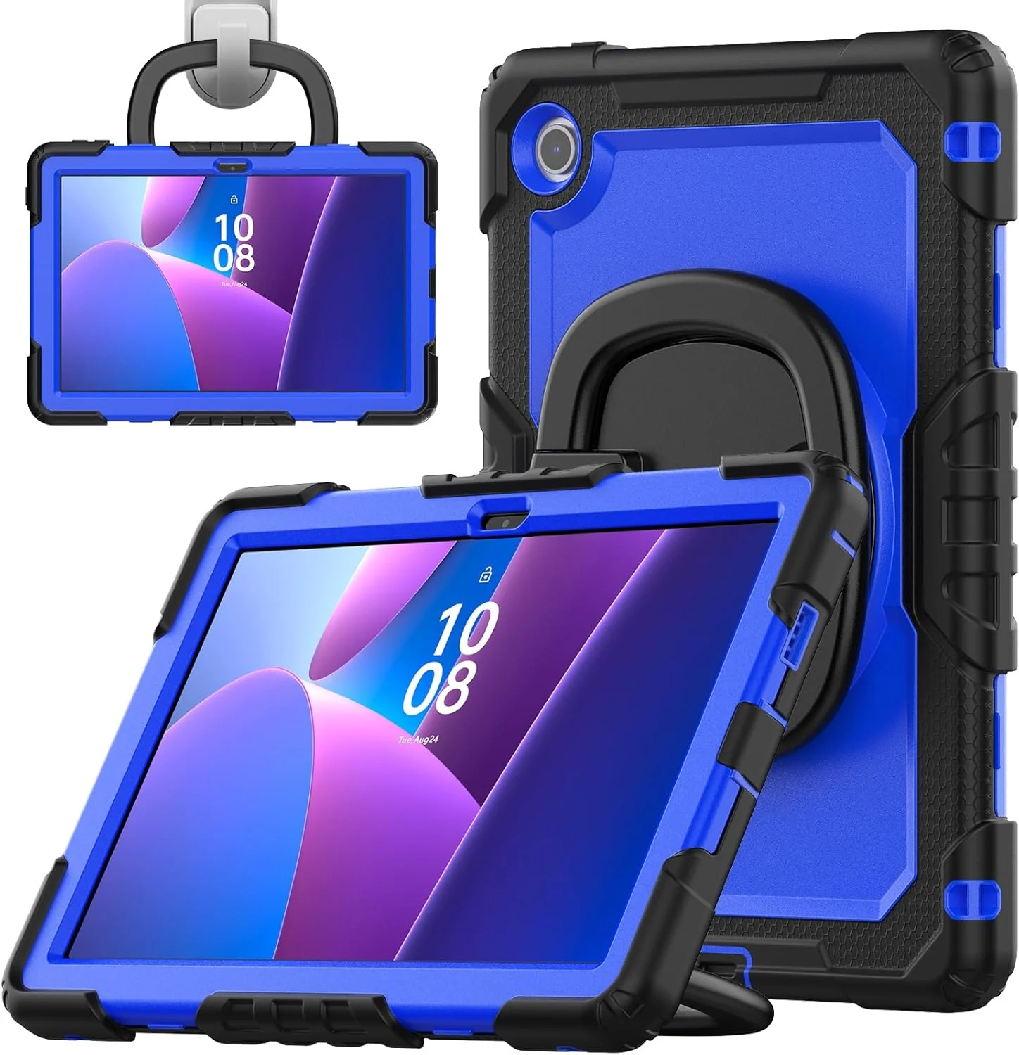 کیف محافظ تبلت سنگین Nincyee برای Lenovo Tab 10.1" 2025 TB-311XU، کاور سیلیکونی ضد ضربه 3 در 1 با نگهدارنده مداد، بند شانه، پایه تاشو نامرئی