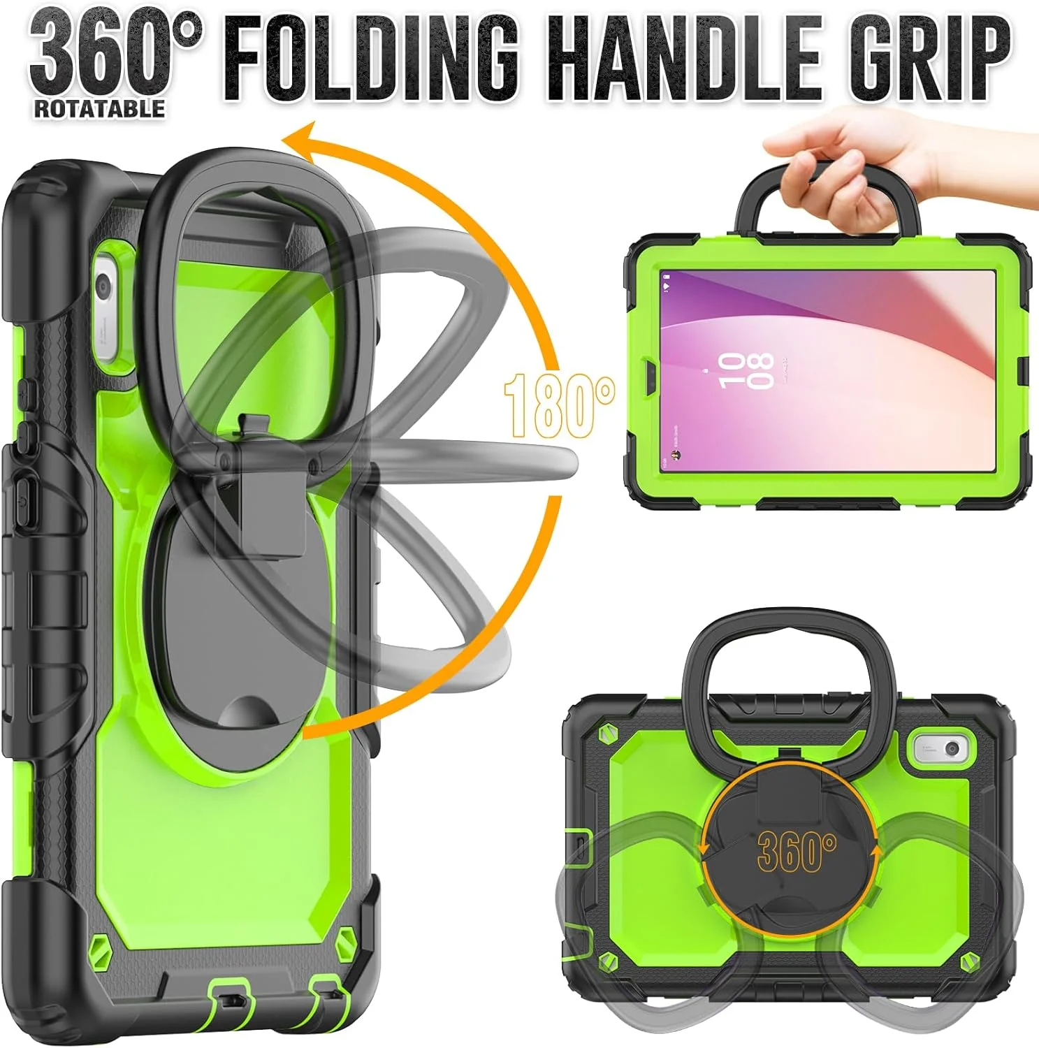 کیف محافظ تبلت مقاوم Nincyee برای Lenovo Tab M9 9 اینچ TB310 2023، کاور سیلیکونی ضد ضربه 3 در 1 با نگهدارنده مداد، بند شانه، پایه تاشو نامرئی