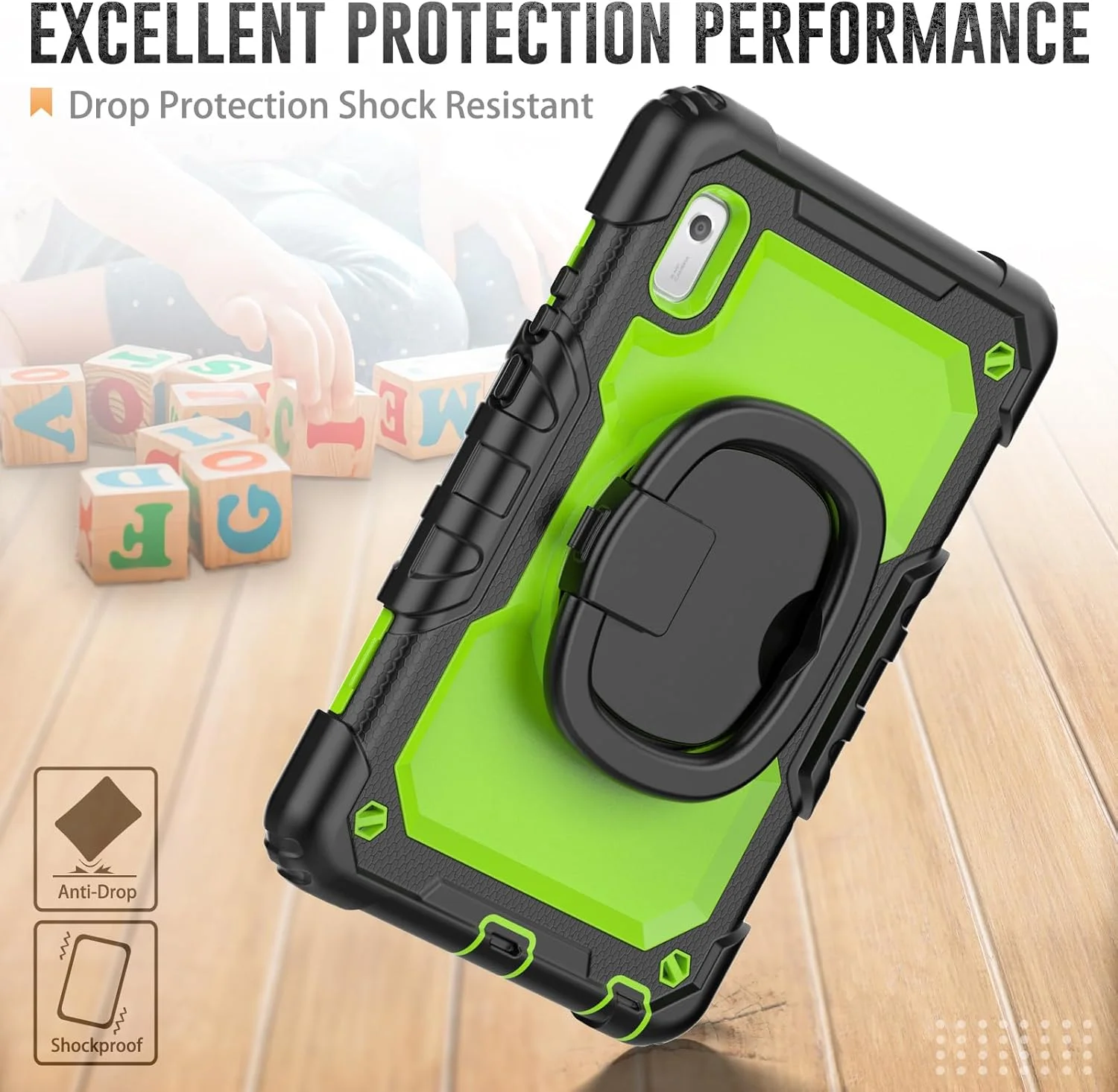 کیف محافظ تبلت مقاوم Nincyee برای Lenovo Tab M9 9 اینچ TB310 2023، کاور سیلیکونی ضد ضربه 3 در 1 با نگهدارنده مداد، بند شانه، پایه تاشو نامرئی