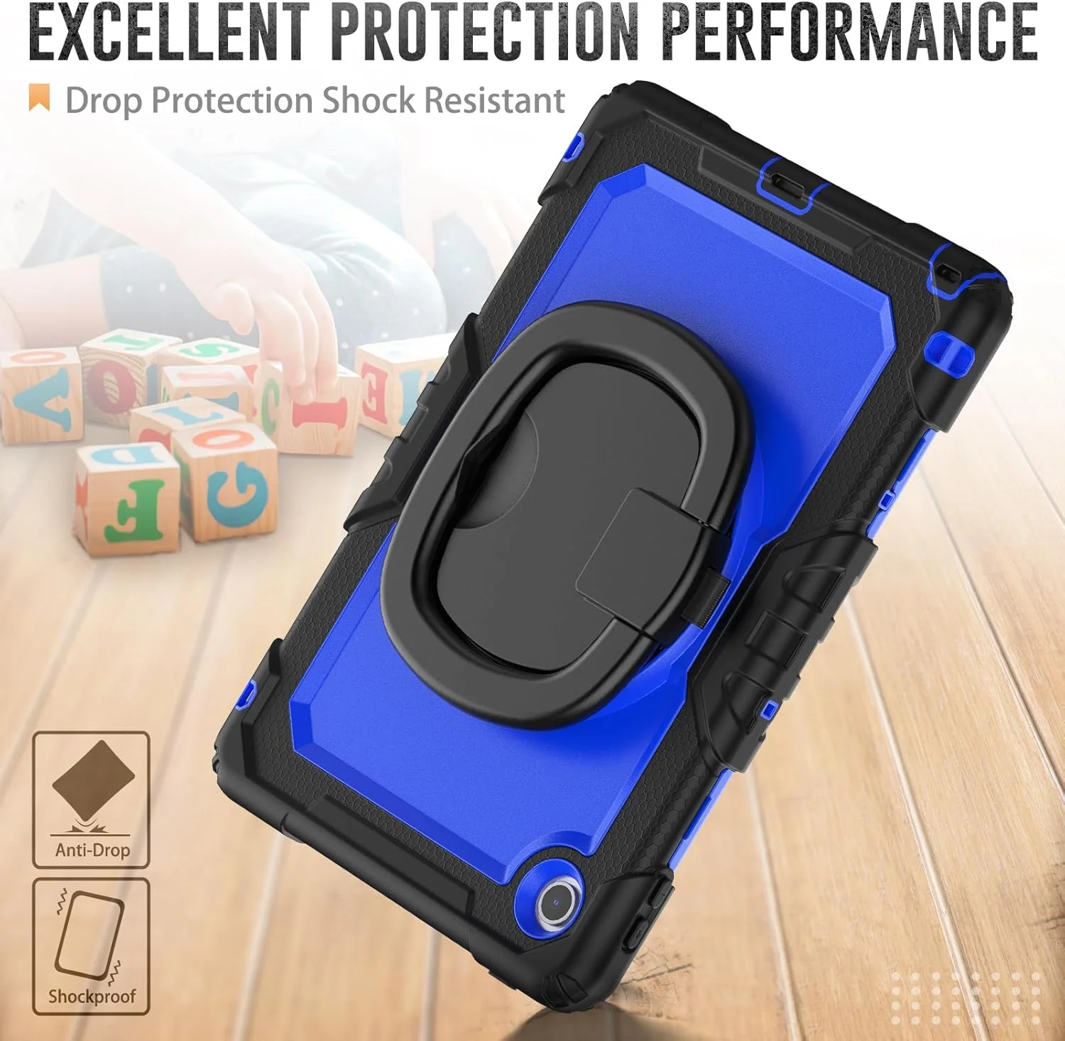 کیف محافظ تبلت سنگین Nincyee برای Lenovo Tab 10.1" 2025 TB-311XU، کاور سیلیکونی ضد ضربه 3 در 1 با نگهدارنده مداد، بند شانه، پایه تاشو نامرئی