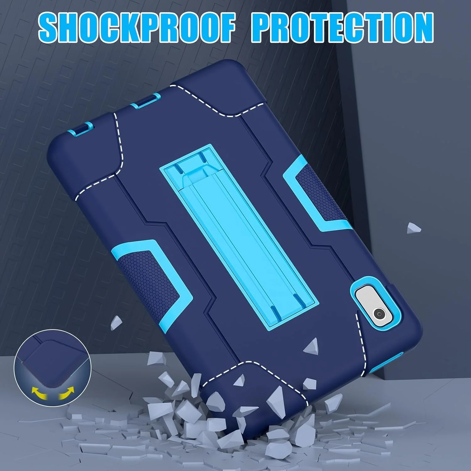 محافظ تبلت سازگار با لنوو تب M9 TB-310FU 2023، قاب سیلیکونی تبلت با پایه، پوشش محافظ مقاوم در برابر ضربه و بادوام سازگار با لنوو تب M