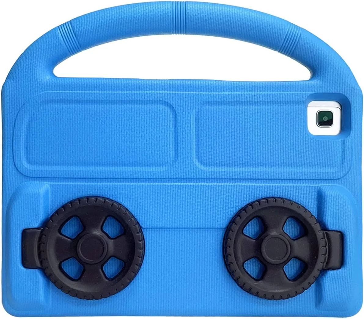 کیف تبلت کودکانه nincyee برای Lenovo Tab M10 نسل دوم 10.1 اینچی 2020، روکش مقاوم در برابر ضربه EVA با دسته، کیف پایه تاشو با طرح چرخ ماشین برای کودکان