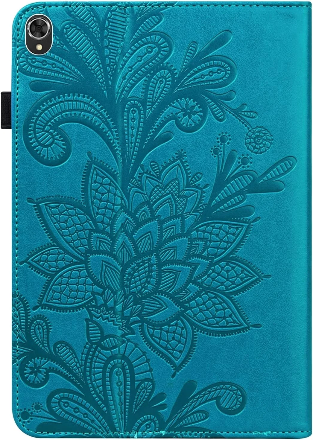 کیف تبلت چرمی ZZjingli با طرح گل توری برجسته برای تبلت لنوو تب K10 (آبی)(بنفش)(قهوه ای)(طلایی)(سبز) (رنگ: آبی)