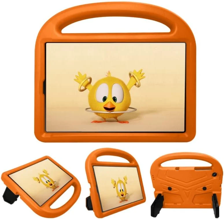 کاور تبلت نیکاکیو مناسب برای لنوو تب M10 HD TB-X505F TB-X505L TB-X605F سایز 10.1 اینچ، مناسب کودکان، دارای دسته با استند، فوم EVA ایمن، سبک وزن، کاور محافظ ضد ضربه، نارنجی