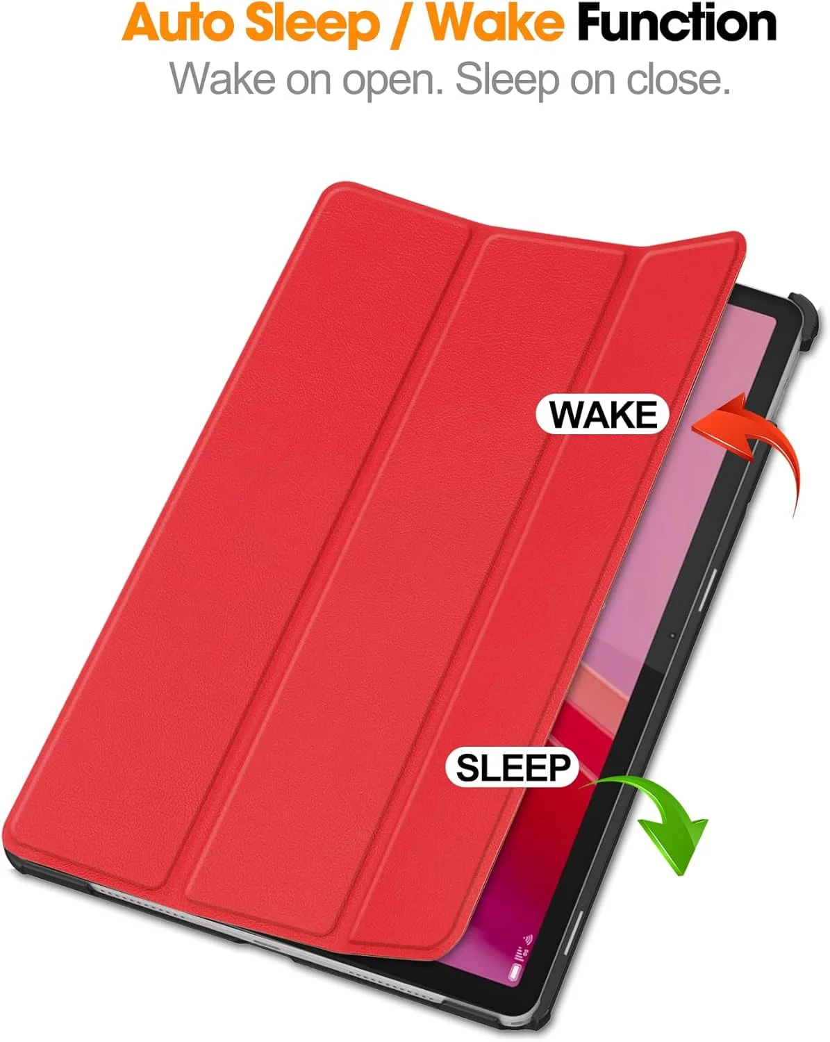 کیف تبلت RanTuo برای Lenovo Tab M11، چرم PU، سبک و نازک، ضد آب، ضد گرد و غبار، محافظ ضد افتادن برای Lenovo Tab M11. (قرمز)