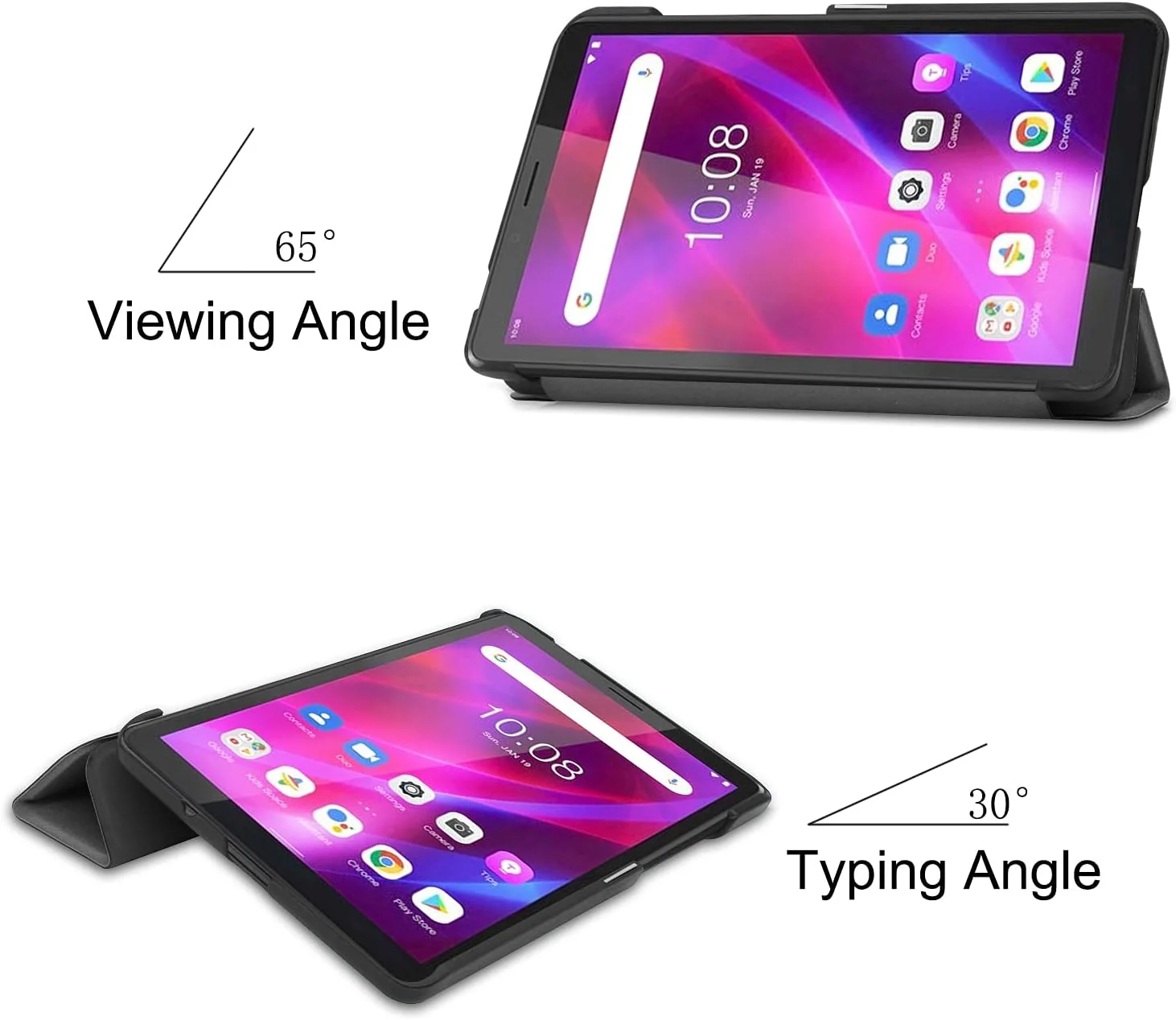 کاور تبلت RanTuo برای لنوو تب M7 (نسل 3)، چرم PU، سبک و نازک، ضد آب، ضد گرد و غبار، کاور محافظ ضد افتادن برای لنوو تب M7 (نسل 3).(خاکستری)