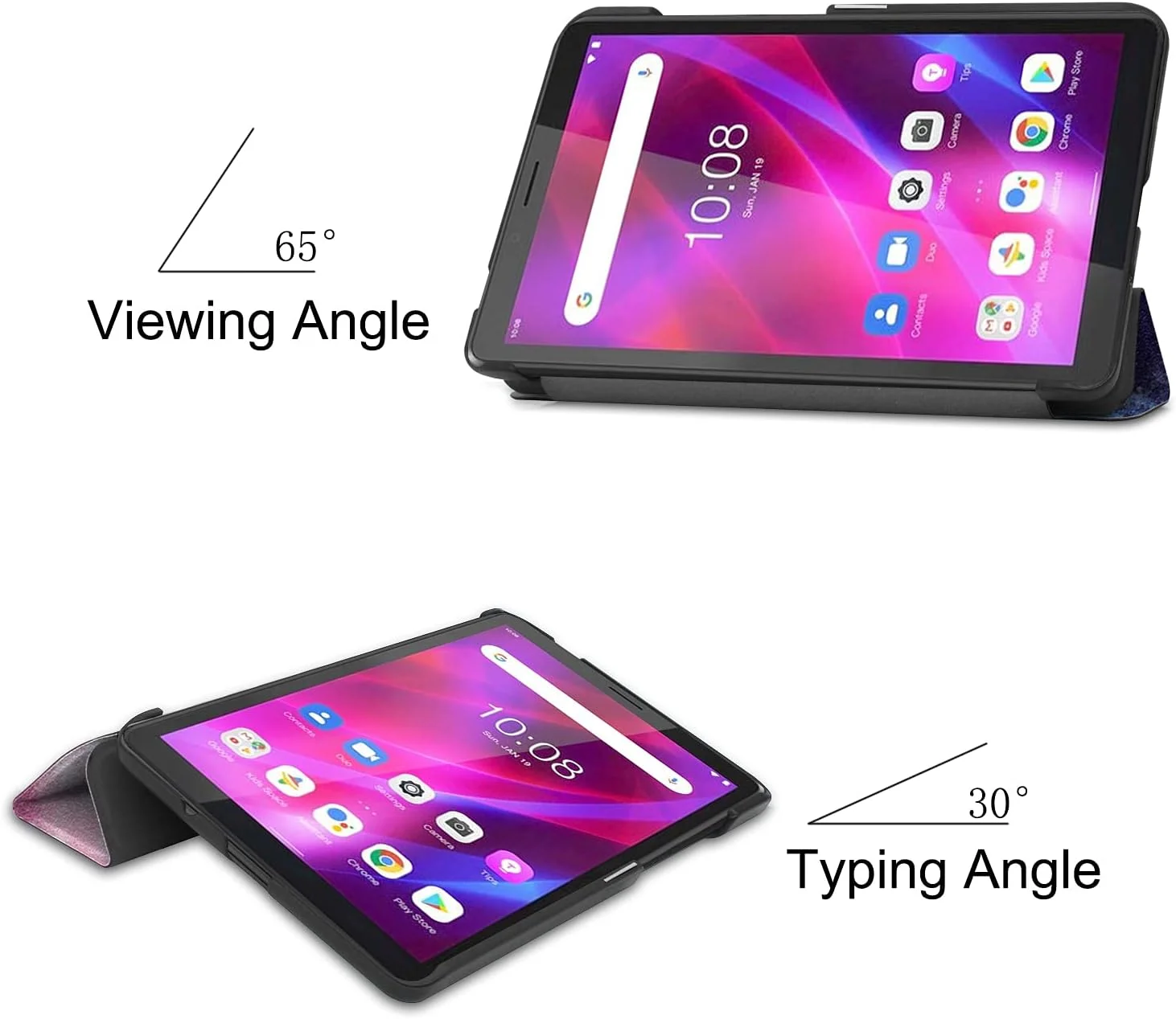 کیف تبلت RanTuo برای Lenovo Tab M7 (نسل سوم)، چرم PU، سبک و نازک، ضد آب، ضد گرد و غبار، قاب محافظ ضد افتادن برای Lenovo Tab M7 (نسل سوم). (کهکشان)