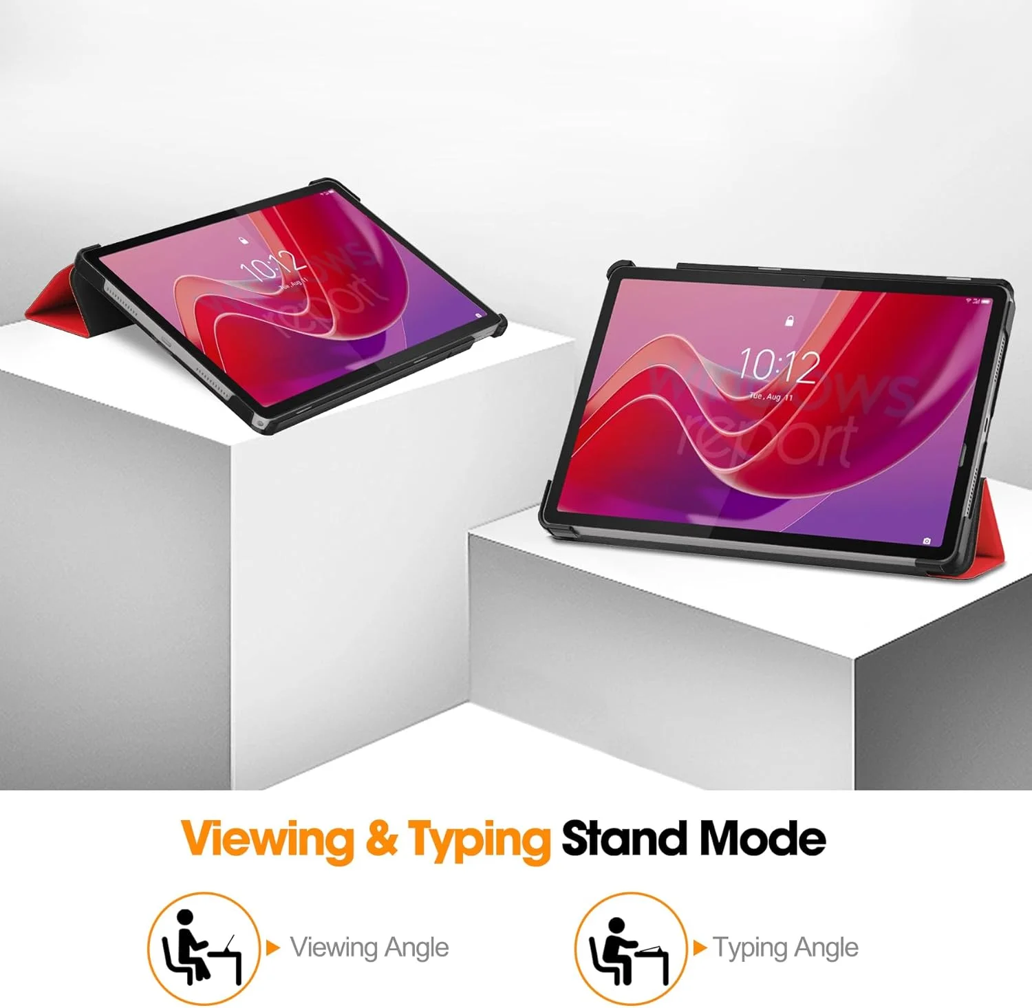 کیف تبلت RanTuo برای Lenovo Tab M11، چرم PU، سبک و نازک، ضد آب، ضد گرد و غبار، محافظ ضد افتادن برای Lenovo Tab M11. (قرمز)