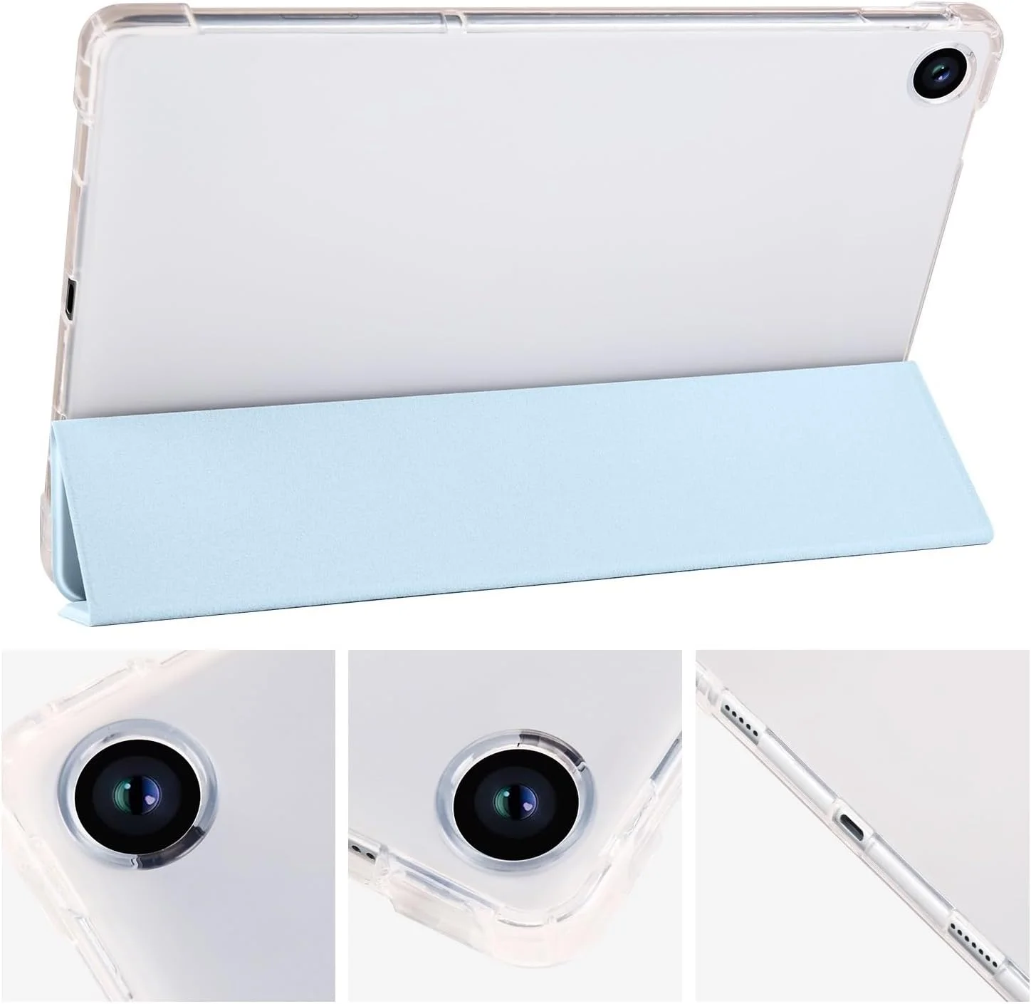 کاور شفاف تبلت سازگار با لنوو تب M10 پلاس نسل 3، 10.6 اینچی مدل 125FU/128FU، کاور باریک TPU با قابلیت بیدار شدن/به خواب رفتن خودکار، کاور محافظ سبک وزن هوشمند با جای مدادی، کاور ضد ضربه. آبی