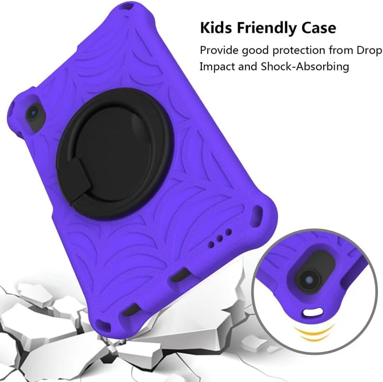 کیف تبلت کودکانه نیکاکیو طرح تار عنکبوت مناسب برای لنوو تب M8 نسل 3 و 2 سایز 8 اینچ، فوم EVA، به همراه استند حلقه ای و بند شانه ای، مناسب برای لنوو M8 TB-8505/TB-8705/TB-8506، بنفش