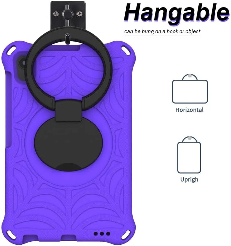 کیف تبلت کودکانه نیکاکیو طرح تار عنکبوت مناسب برای لنوو تب M8 نسل 3 و 2 سایز 8 اینچ، فوم EVA، به همراه استند حلقه ای و بند شانه ای، مناسب برای لنوو M8 TB-8505/TB-8705/TB-8506، بنفش