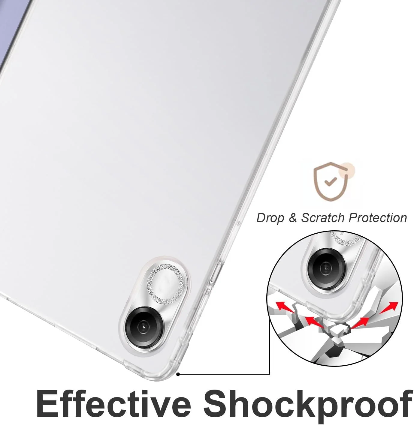 کاور شفاف تبلت سازگار با لنوو تب پد پرو 12.7 اینچ 2025/2023، کاور باریک TPU با قابلیت بیدار/خواب خودکار، کاور محافظ سبک وزن هوشمند با جای مدادی، ضد ضربه، بنفش