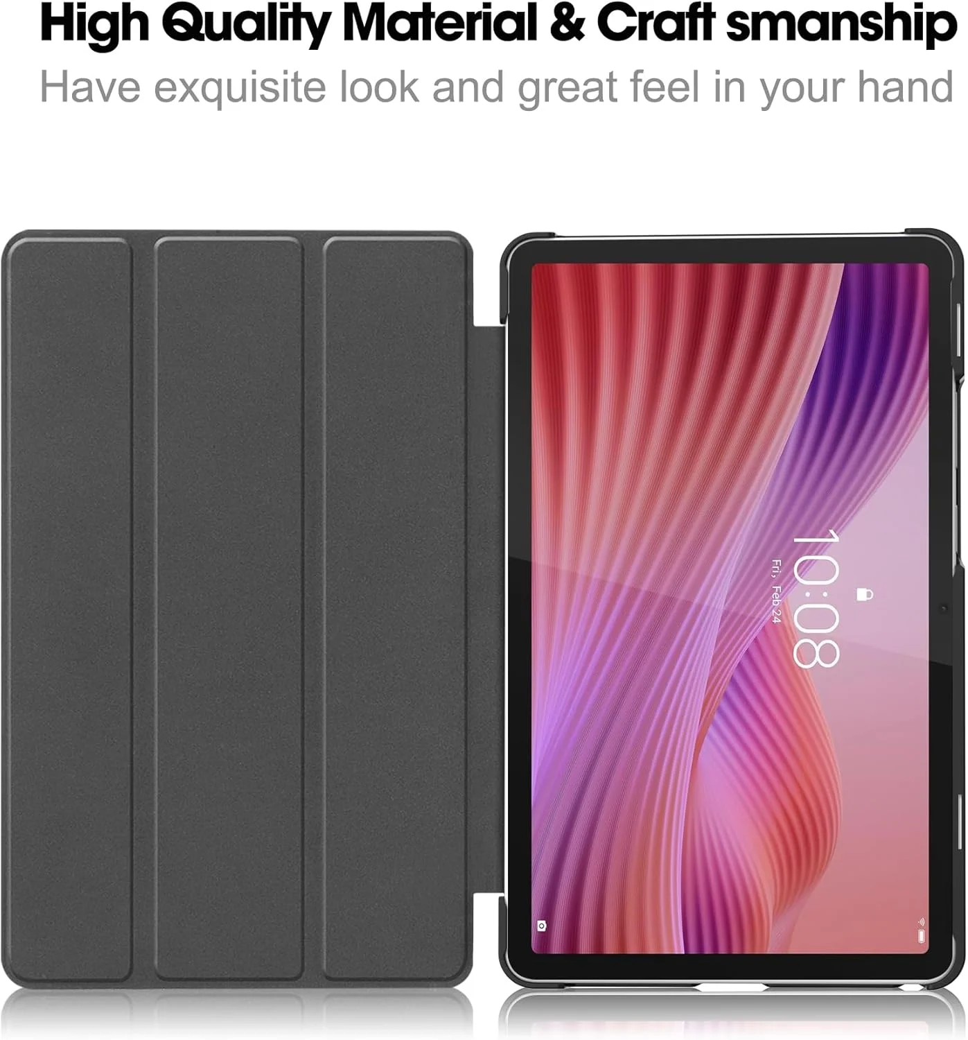 کاور تبلت Gruattreay برای لنوو تب وان 8.7 اینچ / لنوو تب K9 8.7 اینچ (2025)، کاور محافظ سبک وزن سه تایی از جنس چرم PU مقاوم در برابر ضربه با قابلیت بیدار شدن/به خواب رفتن خودکار (قرمز)