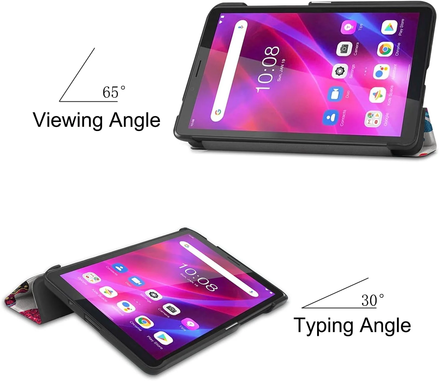 کیف تبلت RanTuo برای لنوو تب M7 (نسل سوم)، چرم PU، سبک و نازک، ضد آب، ضد گرد و غبار، قاب محافظ ضد افتادن برای لنوو تب M7 (نسل سوم). (پروانه)