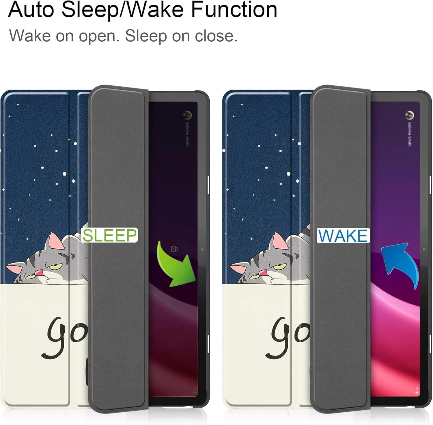 کیف تبلت RanTuo برای Lenovo Tab P11 Gen 2، روکش PU، سبک و نازک، ضد آب، ضد گرد و غبار، محافظ ضد افتادن برای Lenovo Tab P11 Gen 2. (گربه تنبل)