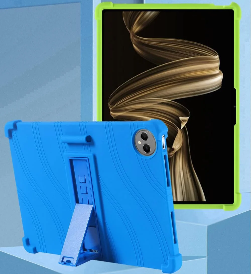 کاور سیلیکونی نرم Gruattreay سازگار با هوآوی MatePad Pro 12.2'' 2024 (MRO-W00)، کاور ایمنی کودکانه با پایه و 4 ایربگ ضد ضربه برای MatePad Pro 12.2 (مشکی)