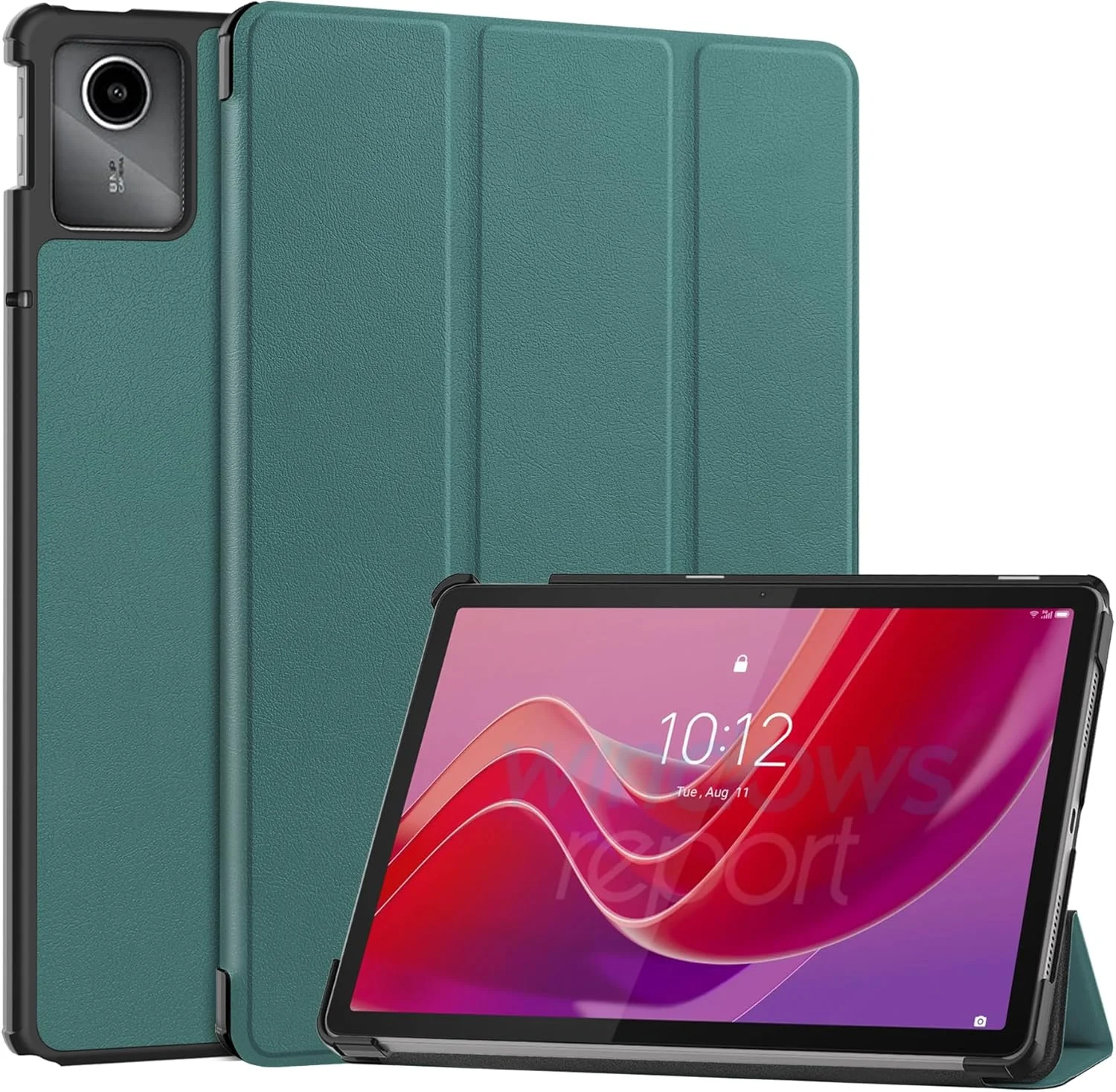 کیف تبلت RanTuo برای Lenovo Tab M11، چرم PU، سبک و نازک، ضد آب، ضد گرد و غبار، محافظ ضد افتادن برای Lenovo Tab M11. (سبز تیره)
