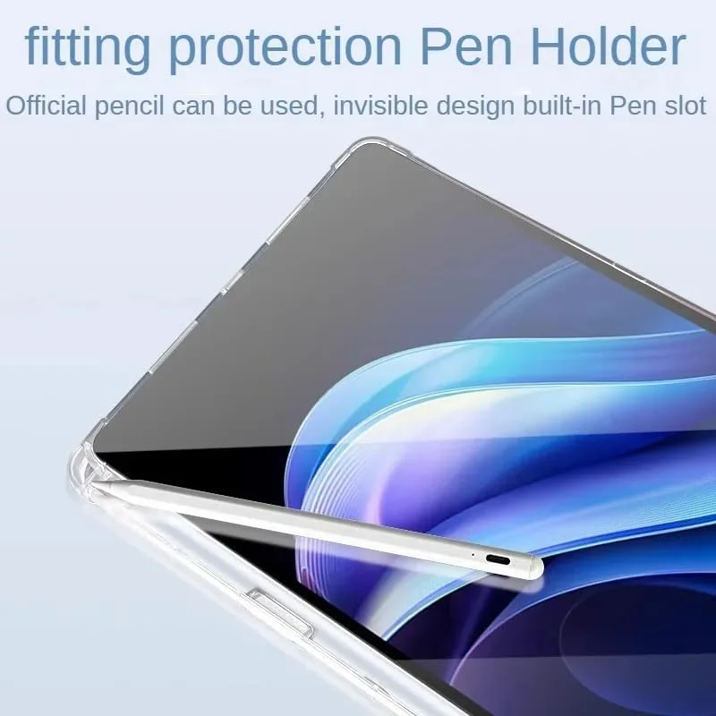 کاور تبلت Gruattreay برای لنوو Legion Y700 Gen 4 (2025) 8.8 اینچ TB322FC، کاور سیلیکونی سه تایی با قابلیت بیدار شدن/خواب خودکار، کاور پشتی شفاف مات با جای مداد (مشکی)