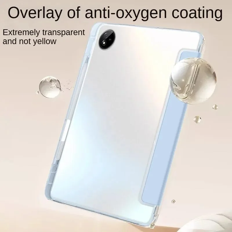 کاور تبلت Gruattreay برای لنوو Legion Y700 Gen 4 (2025) 8.8 اینچ TB322FC، کاور سیلیکونی سه تایی با قابلیت بیدار شدن/خواب خودکار، کاور پشتی شفاف مات با جای مداد (مشکی)