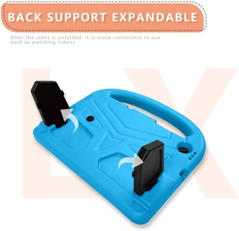 کیف تبلت نیکاکیو برای لنوو تب M10 HD TB-X505F TB-X505L TB-X605F 10.1 اینچی، مناسب کودکان، دارای دسته با پایه، پوشش فوم EVA ایمن، سبک وزن، پوشش محافظ ضد ضربه، آبی