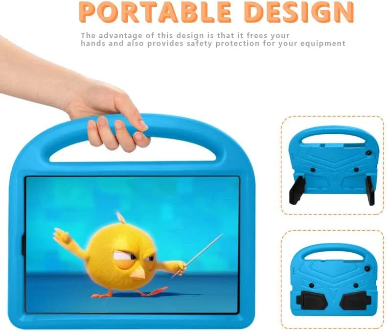 کیف تبلت نیکاکیو برای لنوو تب M10 HD TB-X505F TB-X505L TB-X605F 10.1 اینچی، مناسب کودکان، دارای دسته با پایه، پوشش فوم EVA ایمن، سبک وزن، پوشش محافظ ضد ضربه، آبی