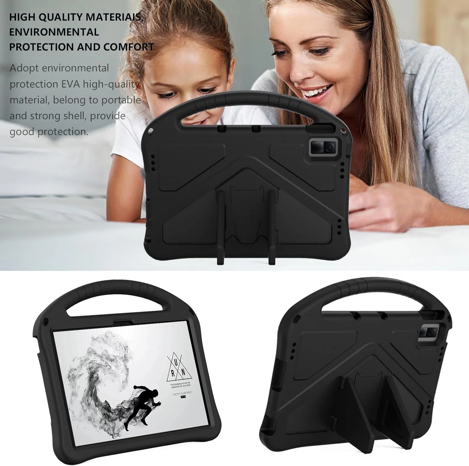 کیف تبلت مسافرتی سازگار با کودکان، سازگار با تبلت Lenovo Tab M10 5G / K10 Pro 5G TB 360 zu 10.6 (2023) / Tab 7 (2023)، کیف محافظ سبک و مقاوم در برابر ضربه EVA