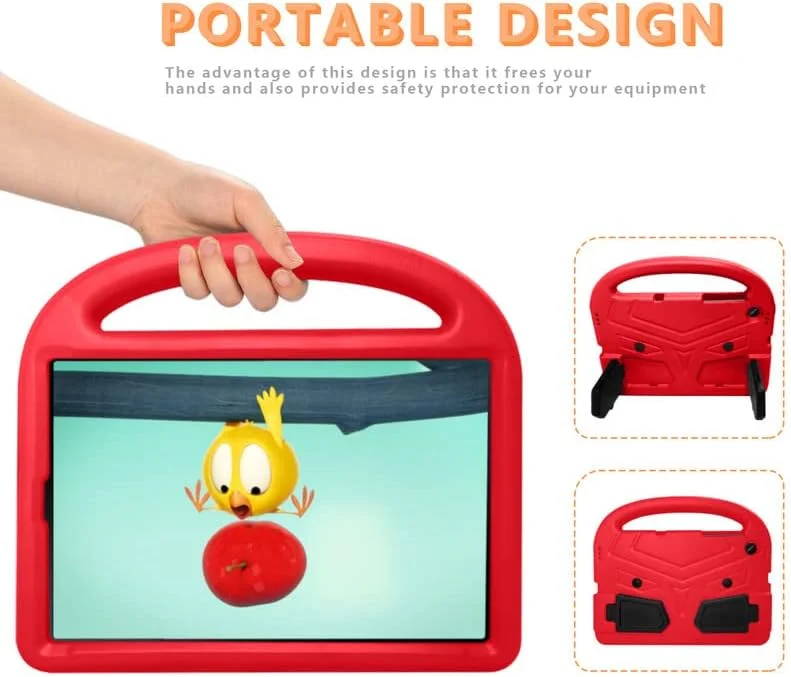 کیف تبلت نیکاکیو مناسب برای تبلت لنوو تب M10 HD TB-X505F TB-X505L TB-X605F سایز 10.1 اینچ، مناسب کودکان، دارای دسته با استند، فوم EVA ایمن، سبک وزن، کاور محافظ ضد ضربه، قرمز