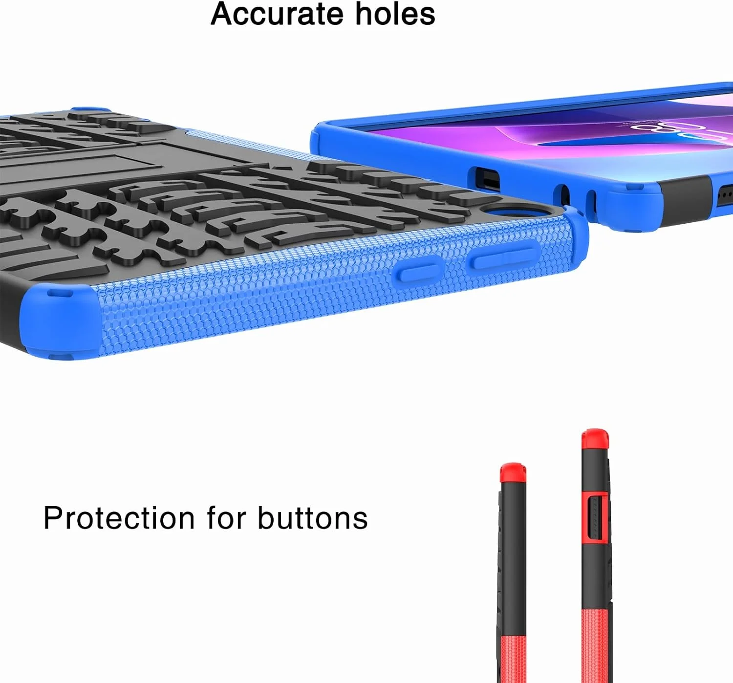 Tablet Travel Case Compatible with Tablet Compatible with Lenovo M10 3RD 10.1" TB-328FU/XU Tire Texture Shockproof TPU+PC Protective Cover with Folding Handle Tablet Protection