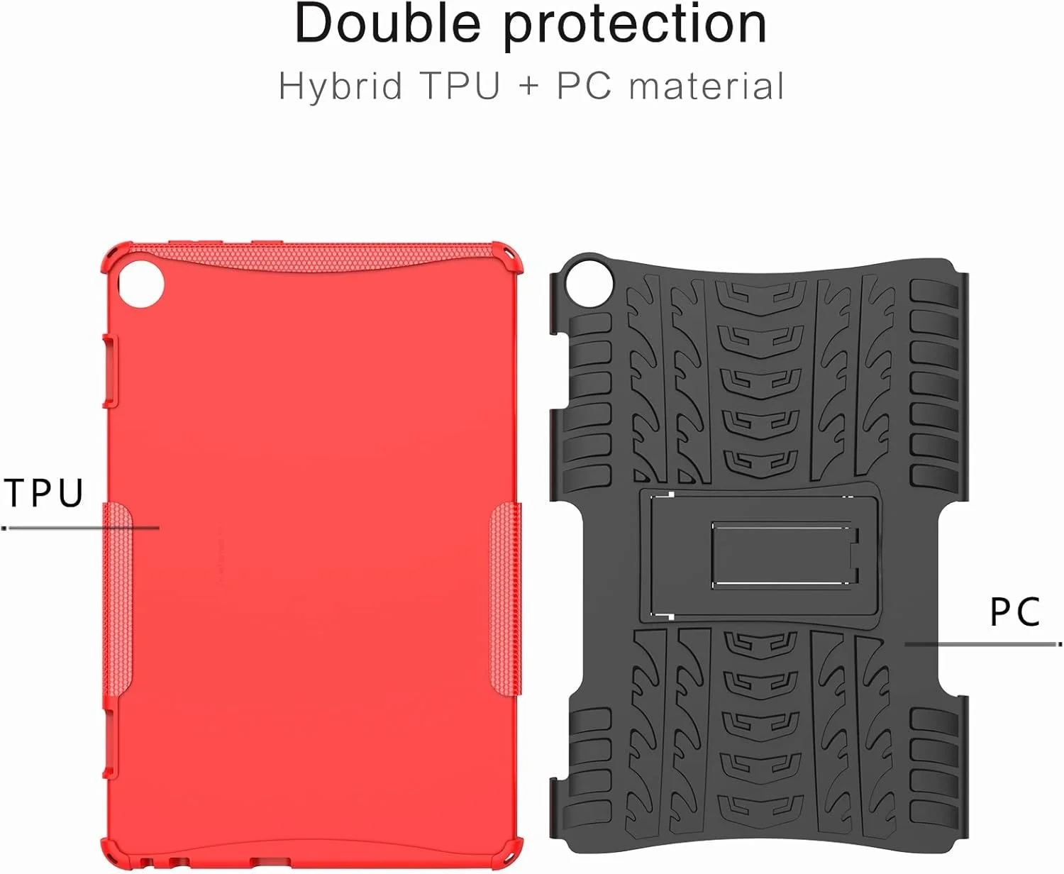 Tablet Travel Case Compatible with Tablet Compatible with Lenovo M10 3RD 10.1" TB-328FU/XU Tire Texture Shockproof TPU+PC Protective Cover with Folding Handle Tablet Protection