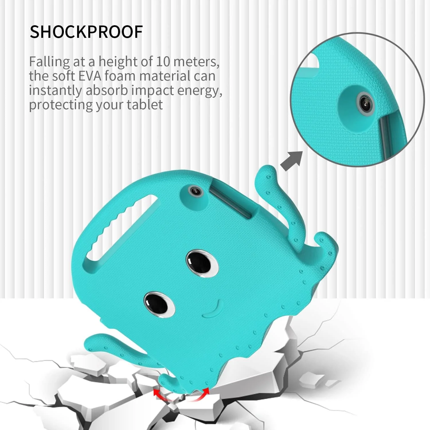 کیف تبلت مسافرتی سازگار با کودکان، سازگار با تبلت لنوو تب M10 نسل 3، 10.1 اینچ TB328FU / TB328XU (2022) با ضربه گیر سازگار با دسته | قاب محافظ C