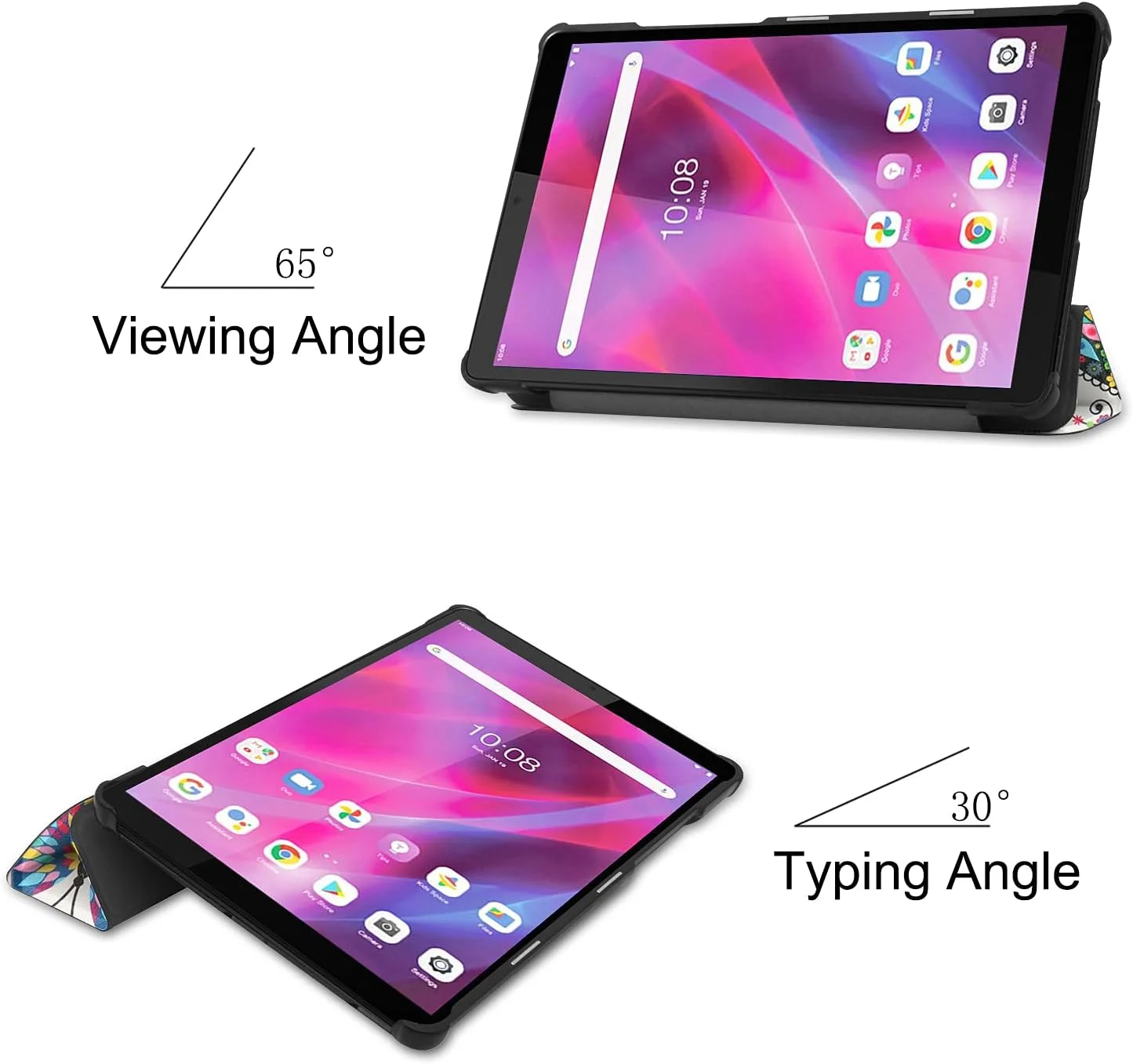 کیف تبلت RanTuo برای Lenovo Tab M8 (نسل 3)، روکش PU، سبک و نازک، ضد آب، ضد گرد و غبار، محافظ ضد افتادن برای Lenovo Tab M8 (نسل 3). (پروانه)