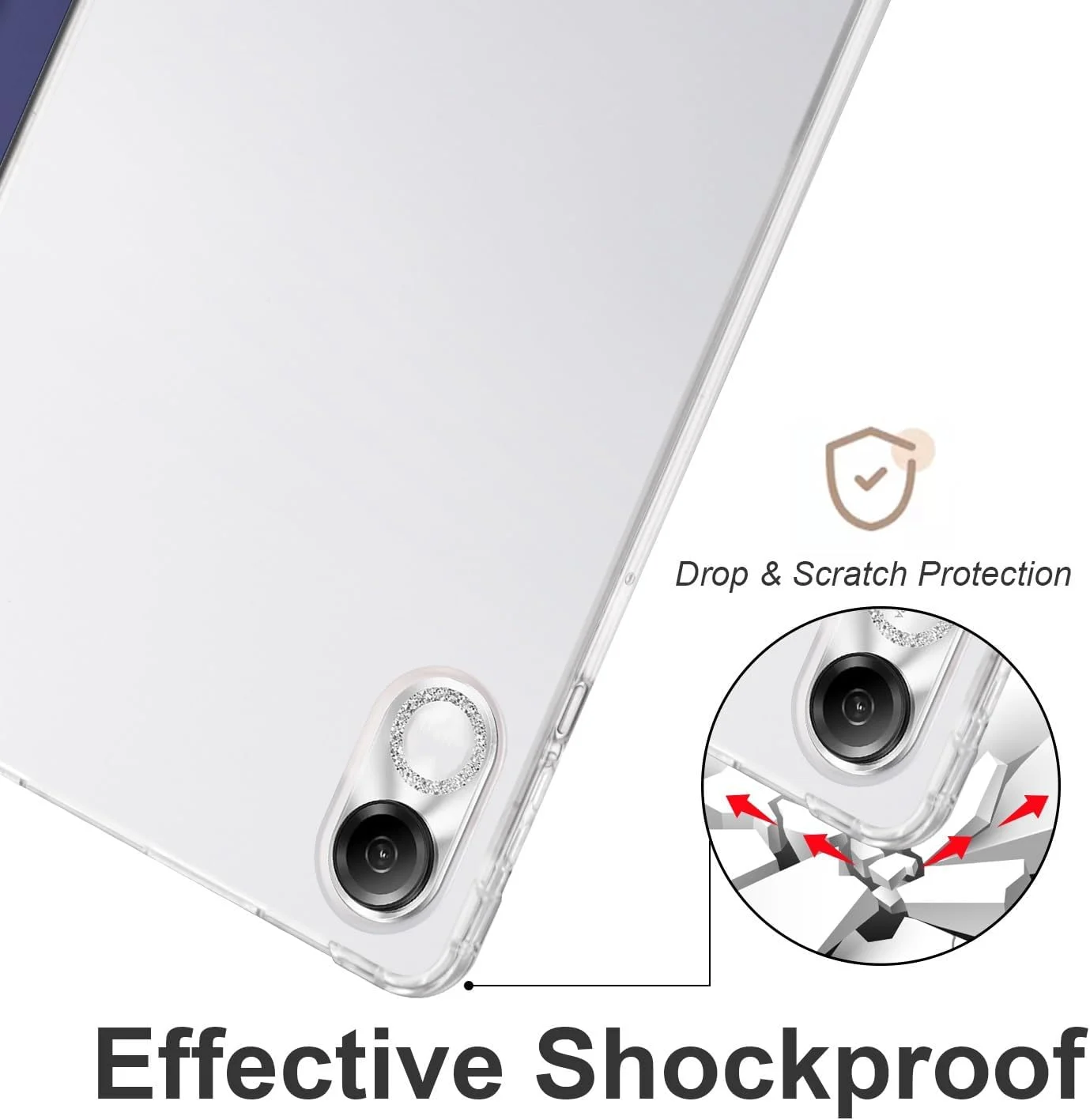 کاور شفاف تبلت سازگار با لنوو پد 11 اینچ 2021، کاور باریک TPU با قابلیت بیدار/خواب خودکار، کاور محافظ سبک وزن هوشمند با جای مدادی، ضد ضربه، سرمه ای