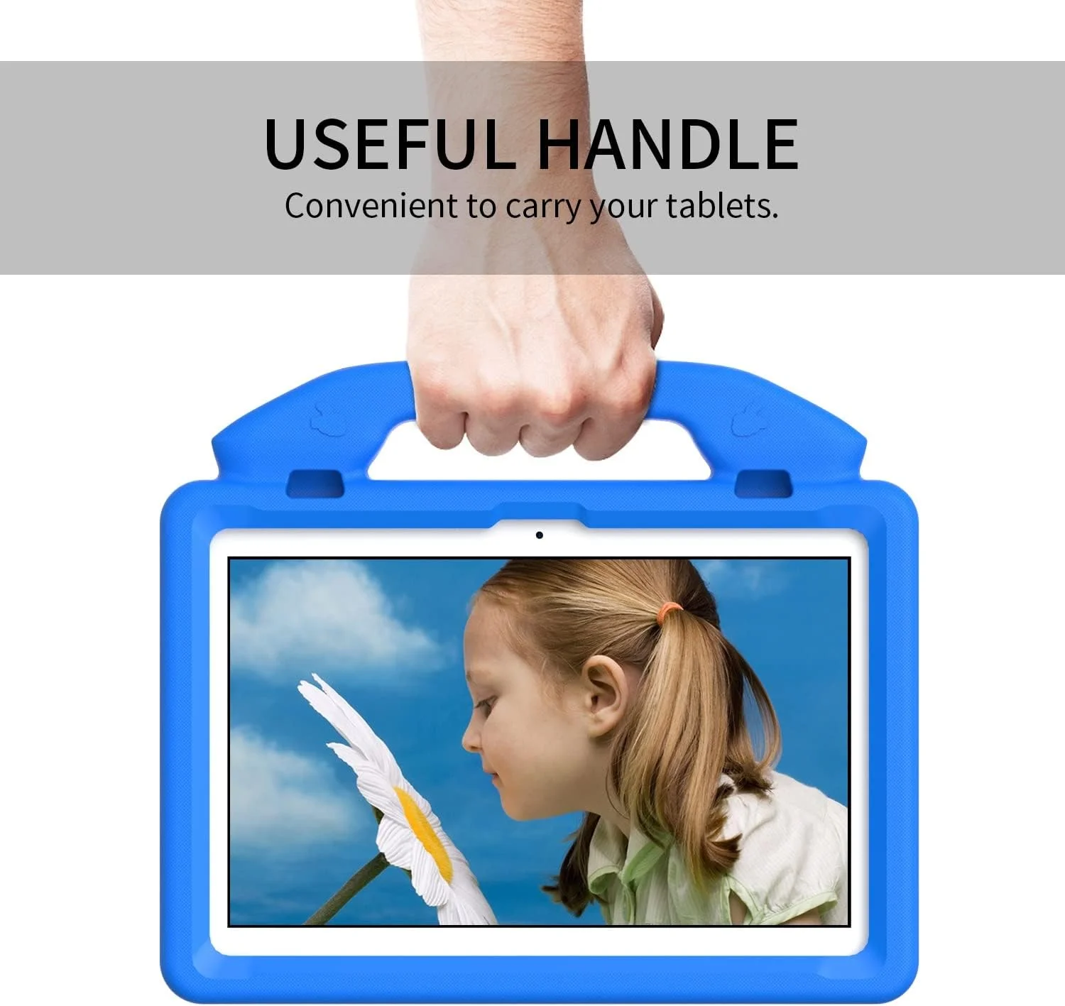 کیف تبلت مسافرتی برای تبلت لنوو تب M10 نسل 3 مدل 10.1 اینچی TB328FU / TB328XU (2022) ، کیف سبک وزن ضد ضربه با دسته و پایه مناسب کودکان